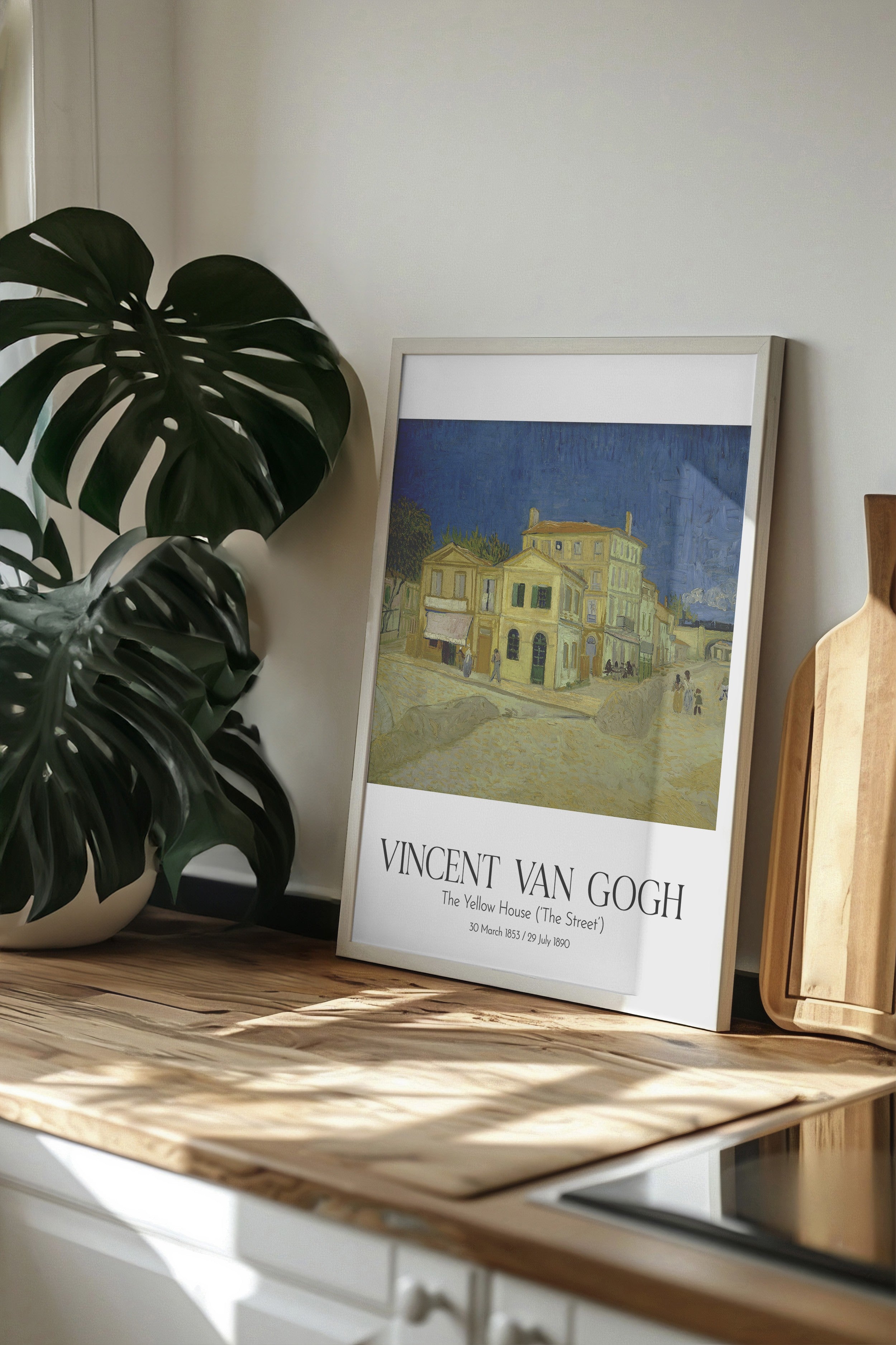 Vincent Van Gogh - The Yellow House (`The Street'), Beyaz Çerçeveli Tablo, Sanat Serisi NO:110627