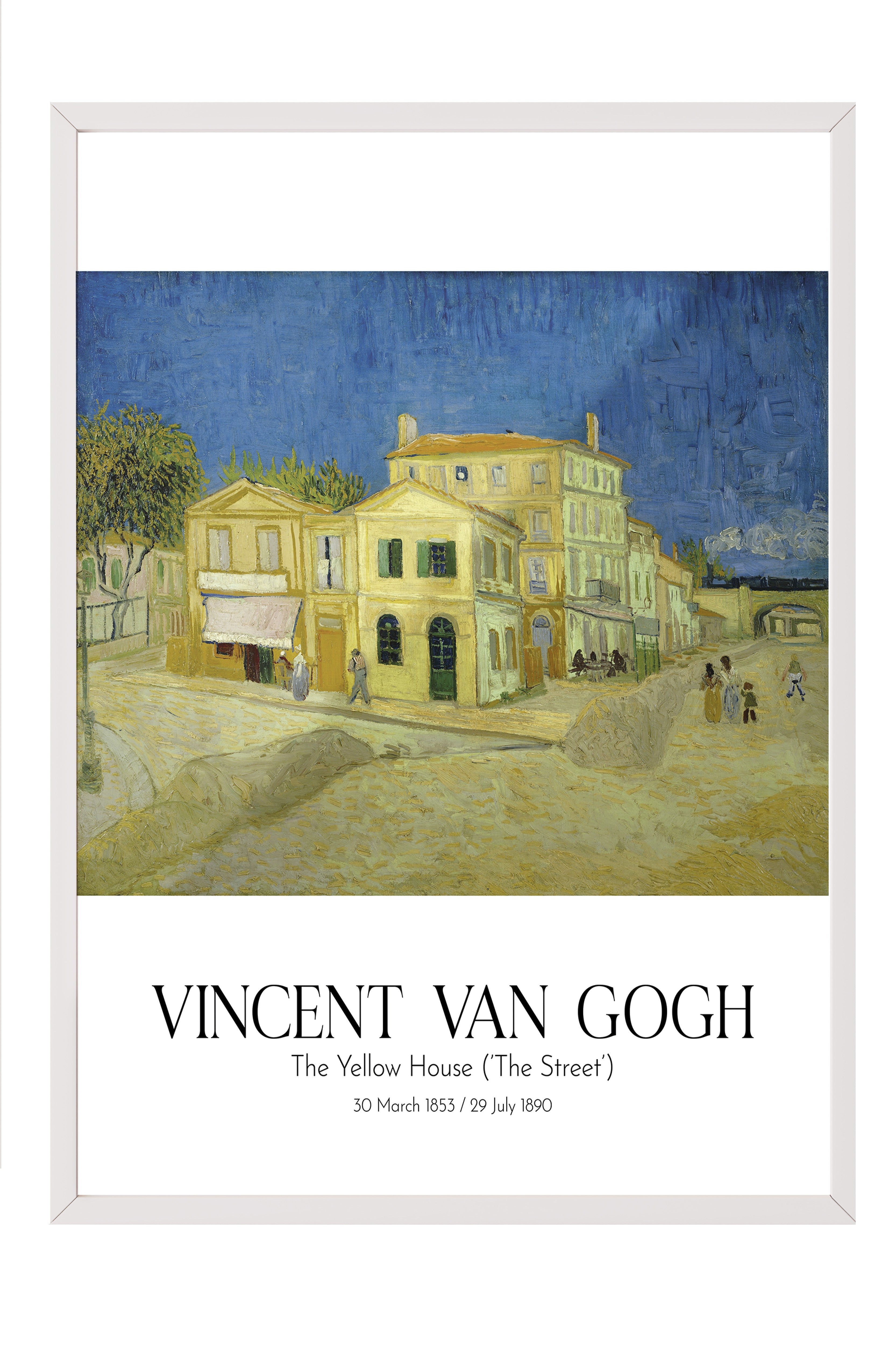 Vincent Van Gogh - The Yellow House (`The Street'), Beyaz Çerçeveli Tablo, Sanat Serisi NO:110627
