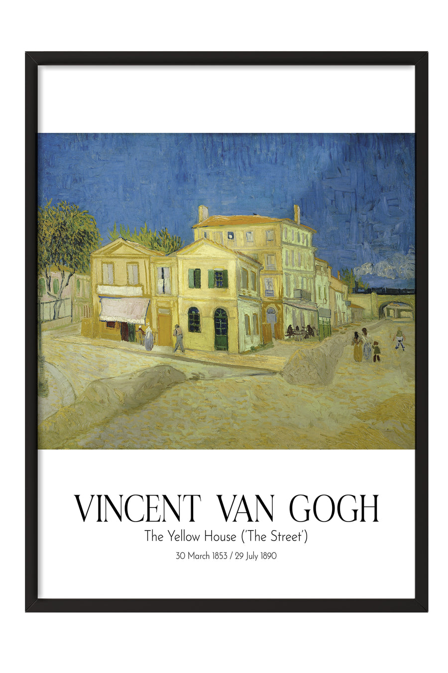 Vincent Van Gogh - The Yellow House (`The Street'), Siyah Çerçeveli Tablo, Sanat Serisi NO:110627