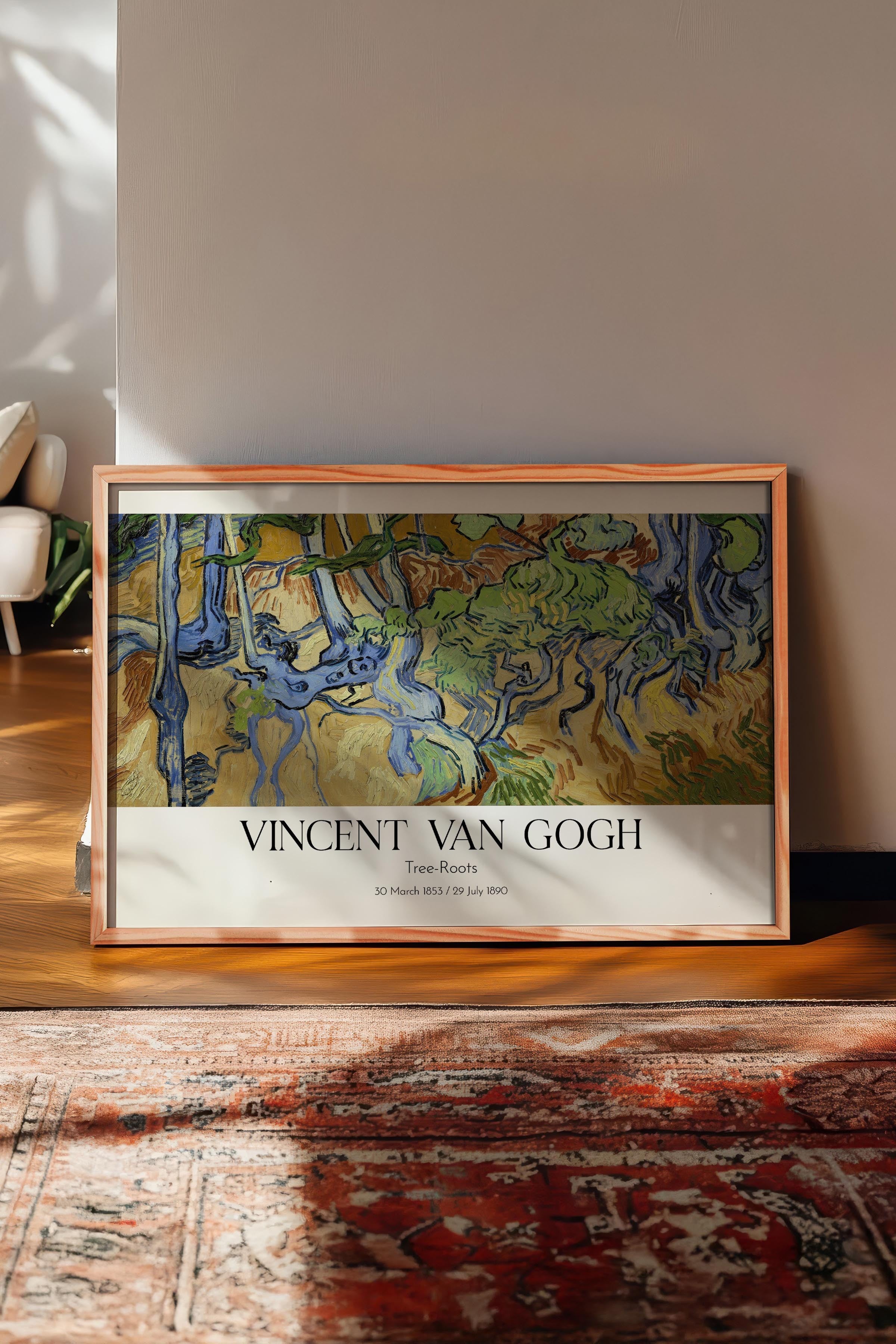 Vincent Van Gogh - Tree-Roots, Ahşap Çerçeveli Tablo, Sanat Serisi NO:110643