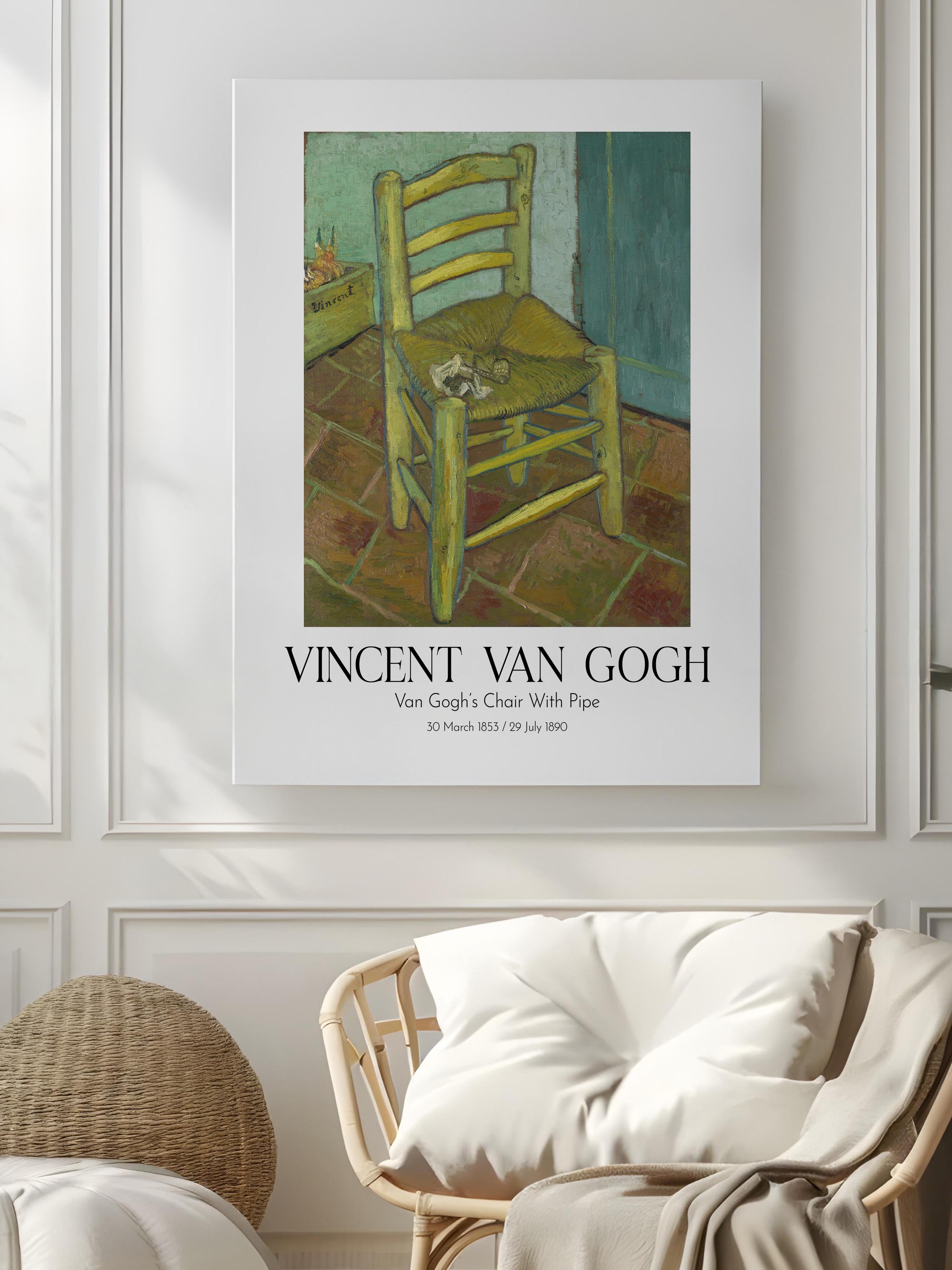 Vincent Van Gogh - Van Gogh'S Chair With Pipe, Kanvas Tablo, Sanat Serisi NO:110630