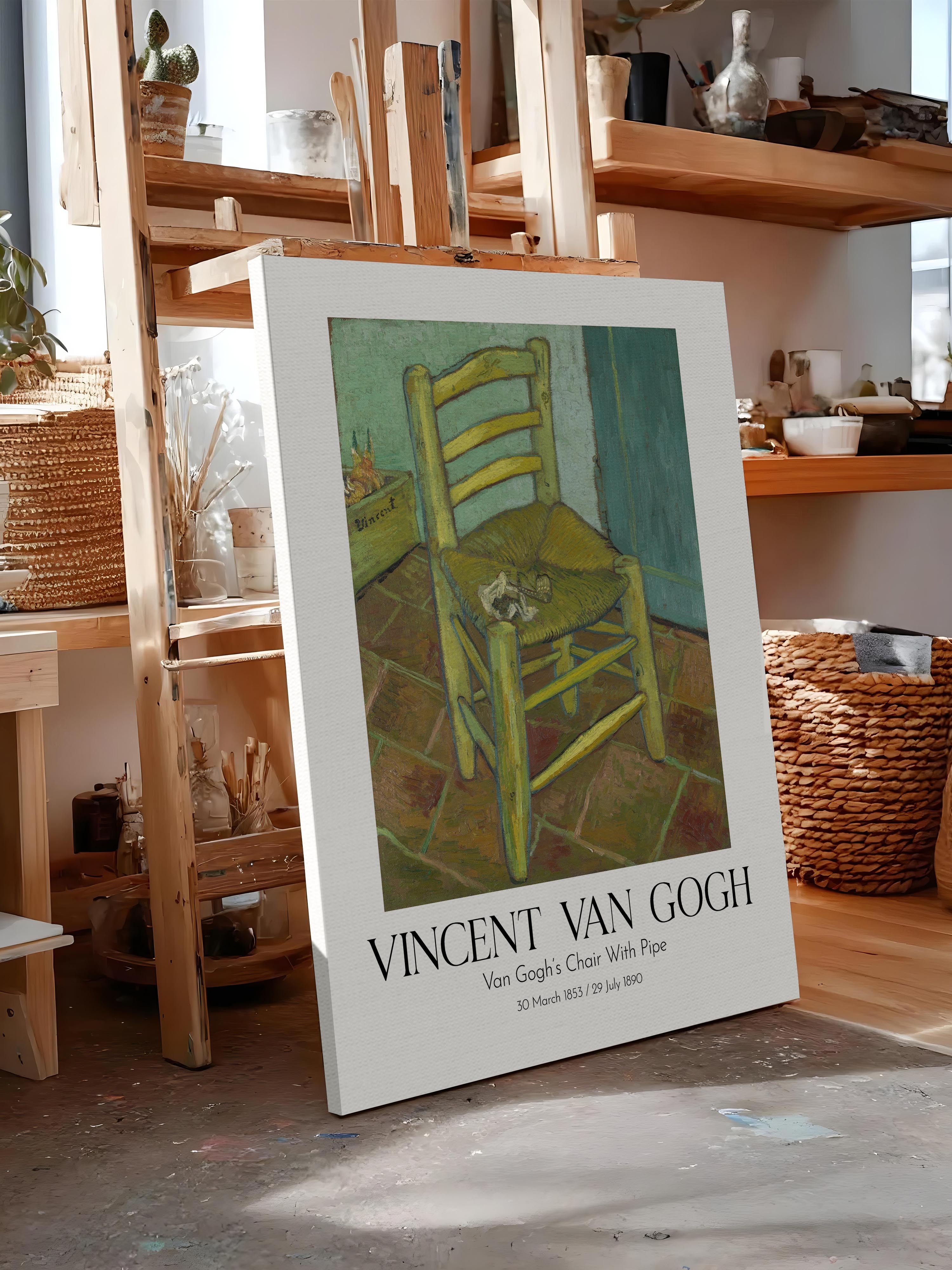 Vincent Van Gogh - Van Gogh'S Chair With Pipe, Kanvas Tablo, Sanat Serisi NO:110630