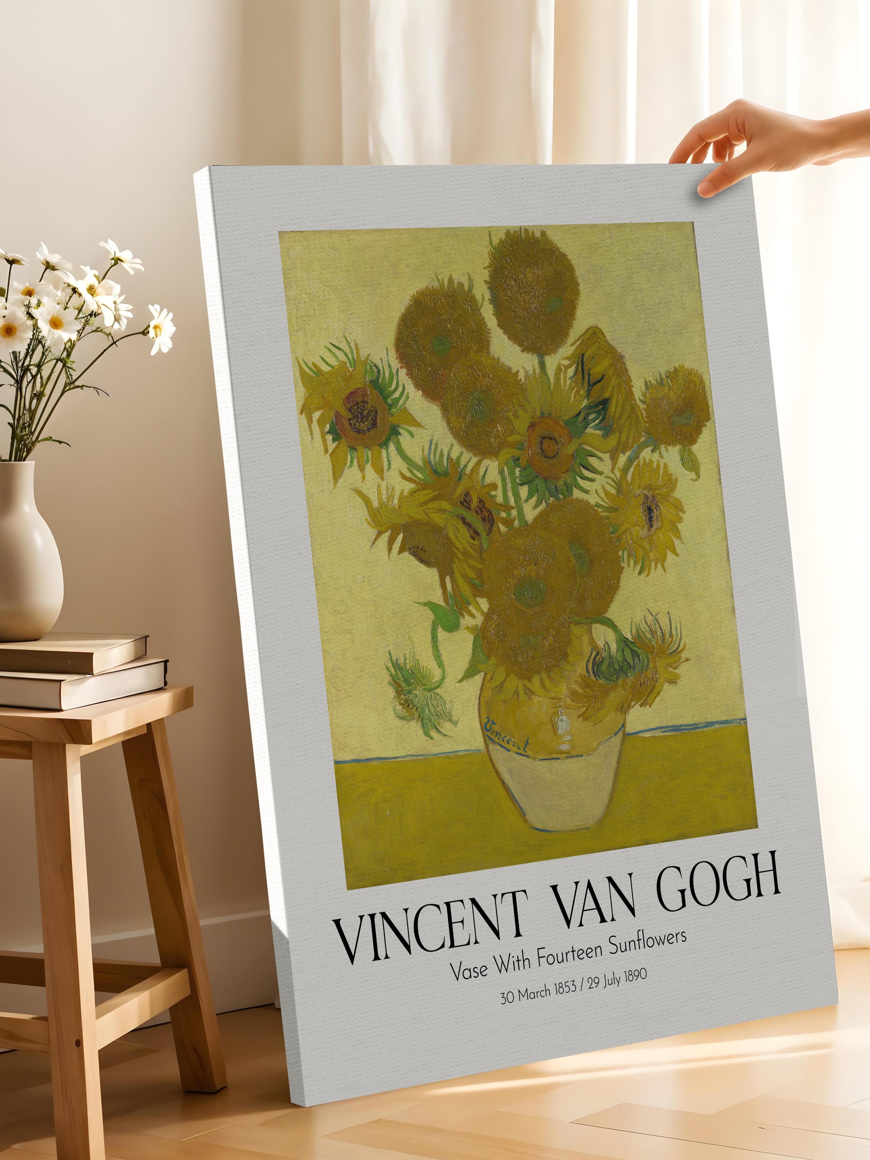 Vincent Van Gogh - Vase With Fourteen Sunflowers, Kanvas Tablo, Sanat Serisi NO:110610
