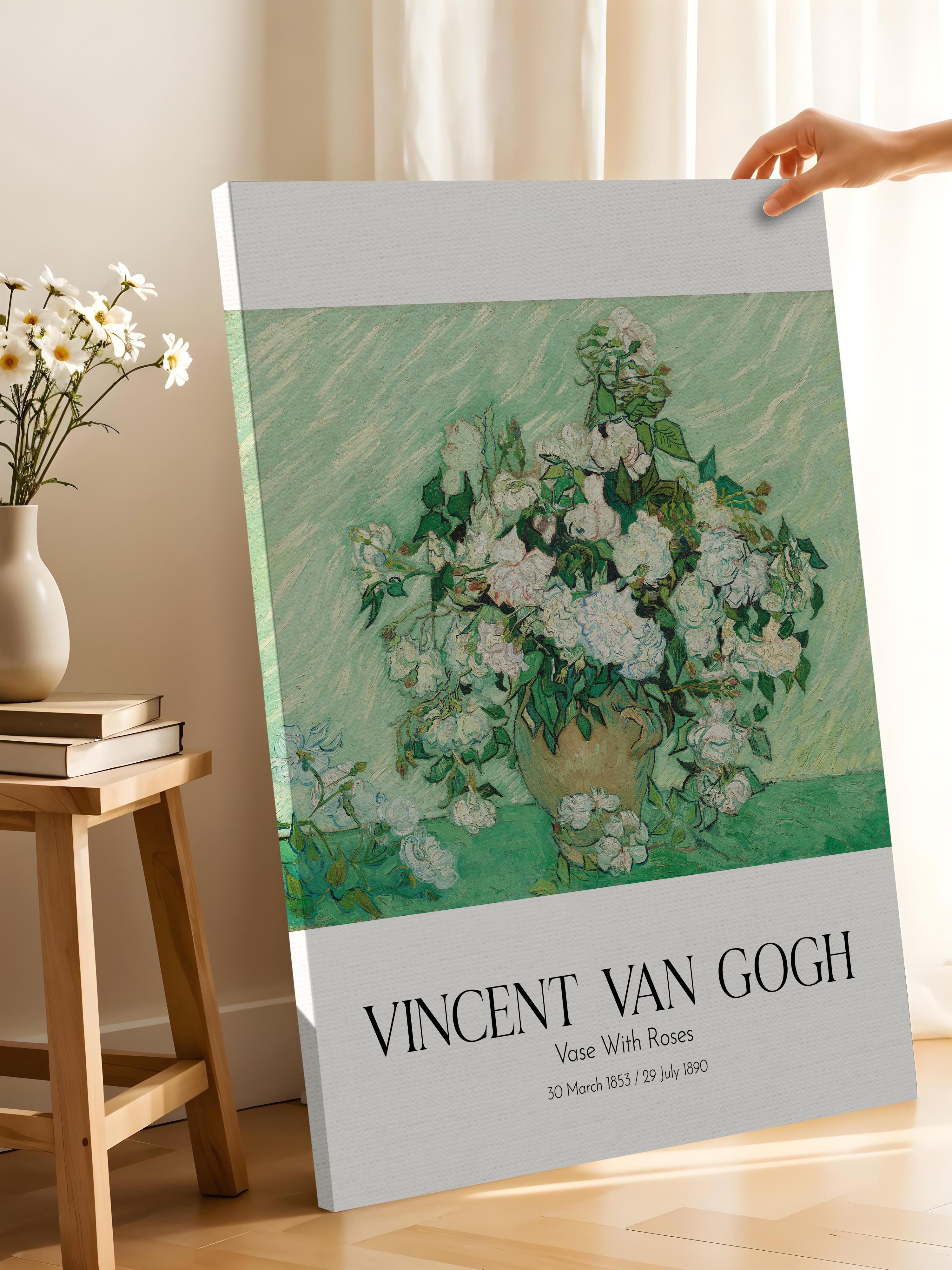 Vincent Van Gogh - Vase With Roses, Kanvas Tablo, Sanat Serisi NO:110631