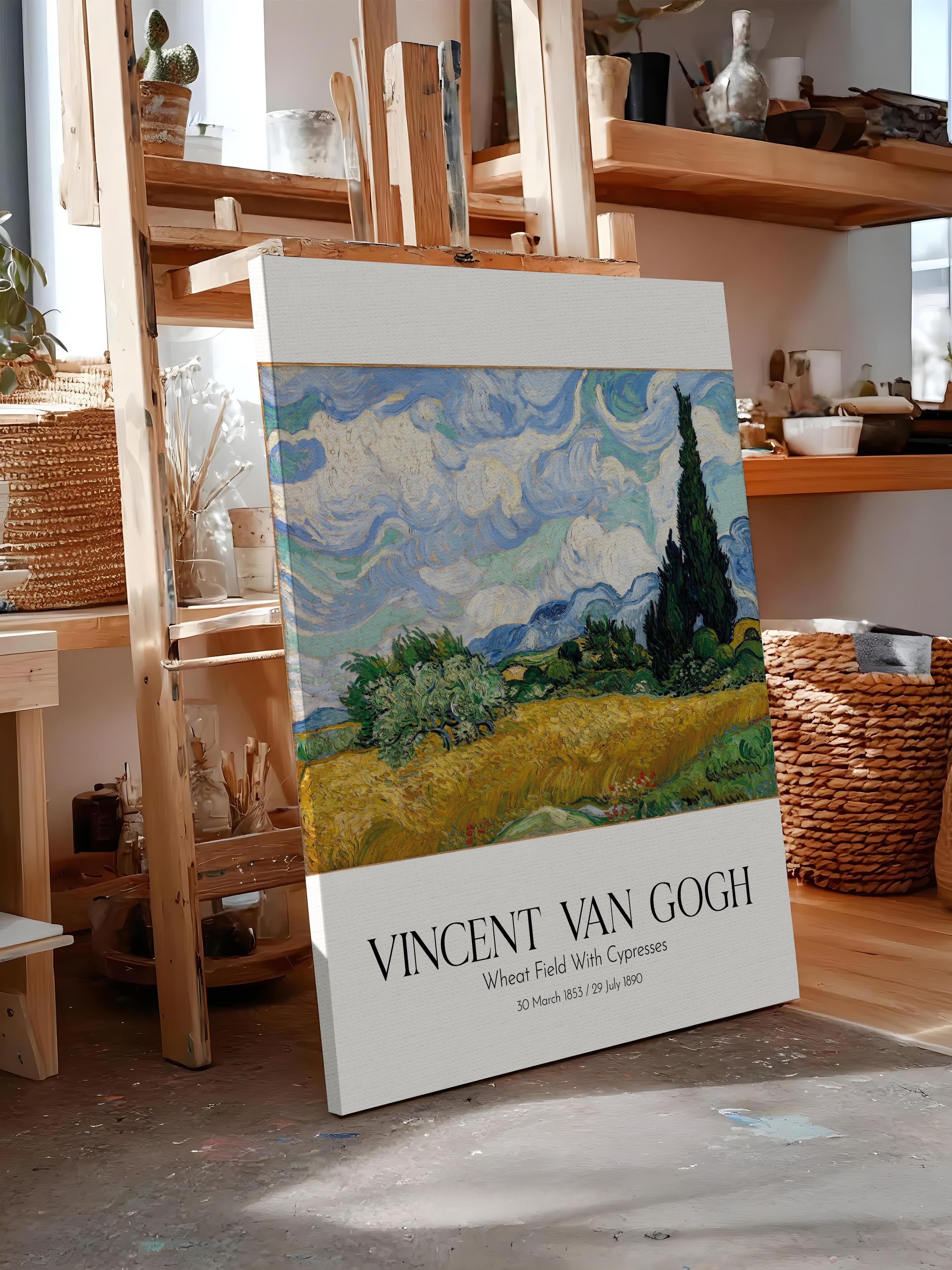 Vincent Van Gogh - Wheat Field With Cypresses, Kanvas Tablo, Sanat Serisi NO:110601