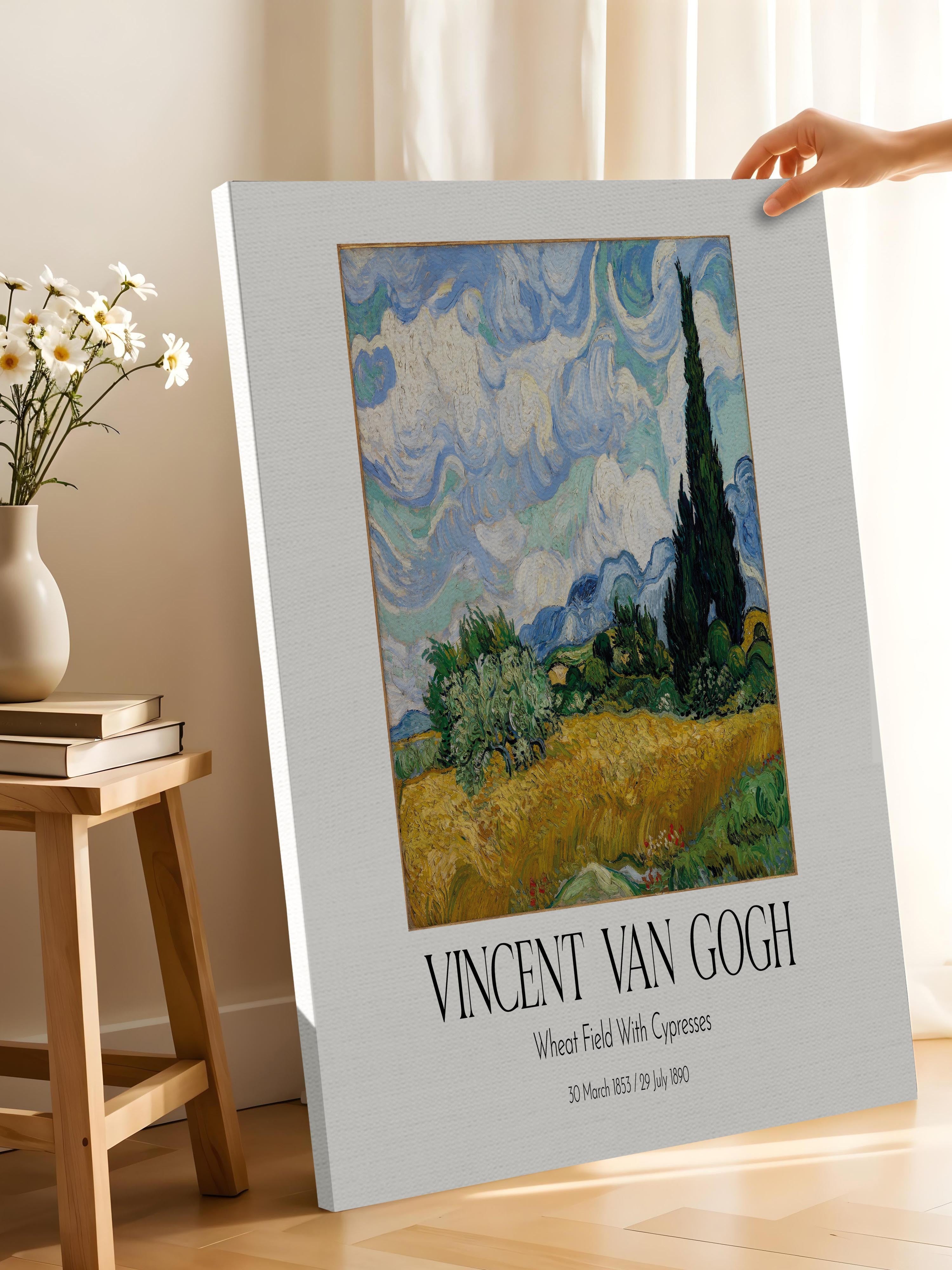 Vincent Van Gogh - Wheat Field With Cypresses, Kanvas Tablo, Sanat Serisi NO:110633