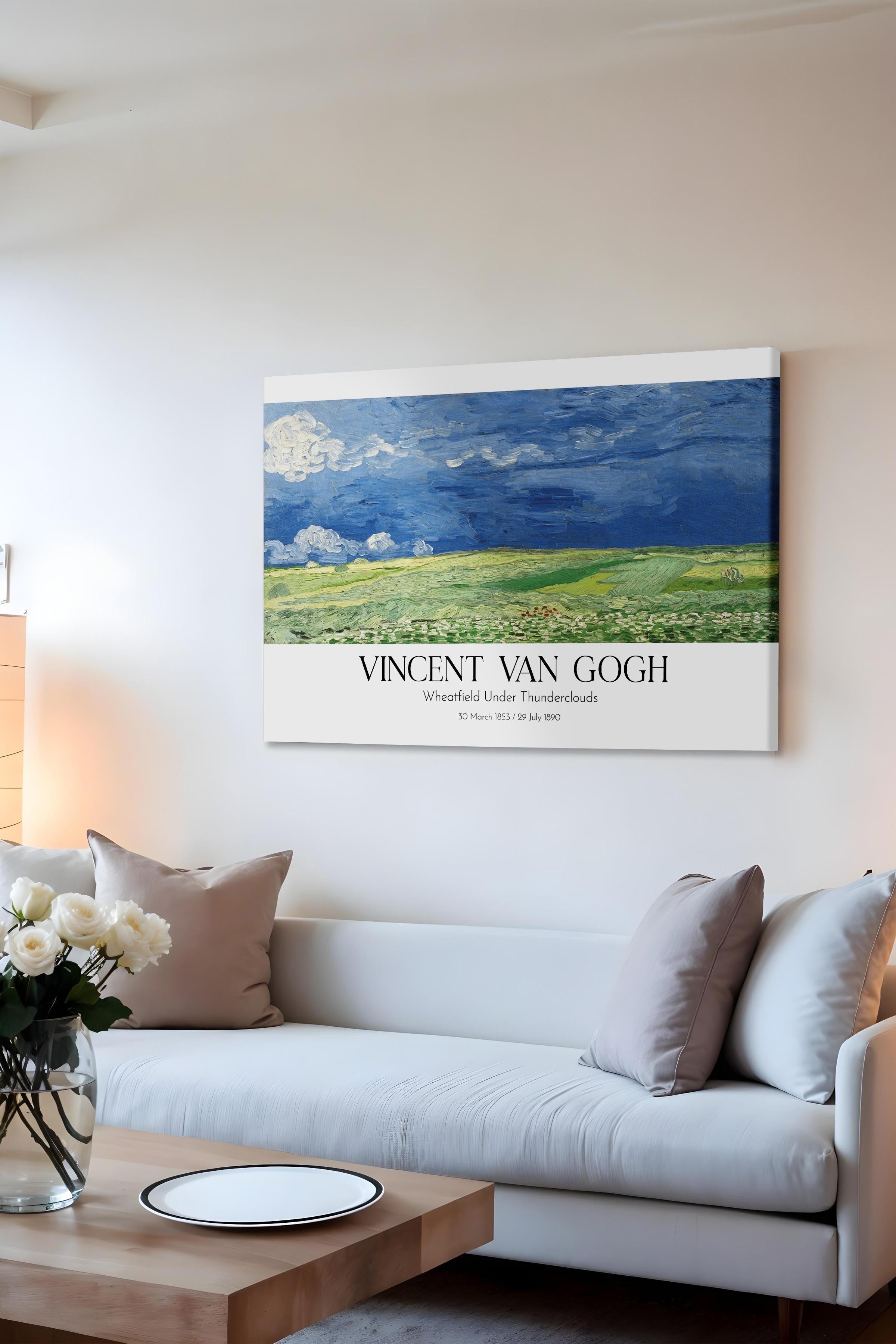 Vincent Van Gogh - Wheatfield Under Thunderclouds, Kanvas Tablo, Sanat Serisi NO:110646