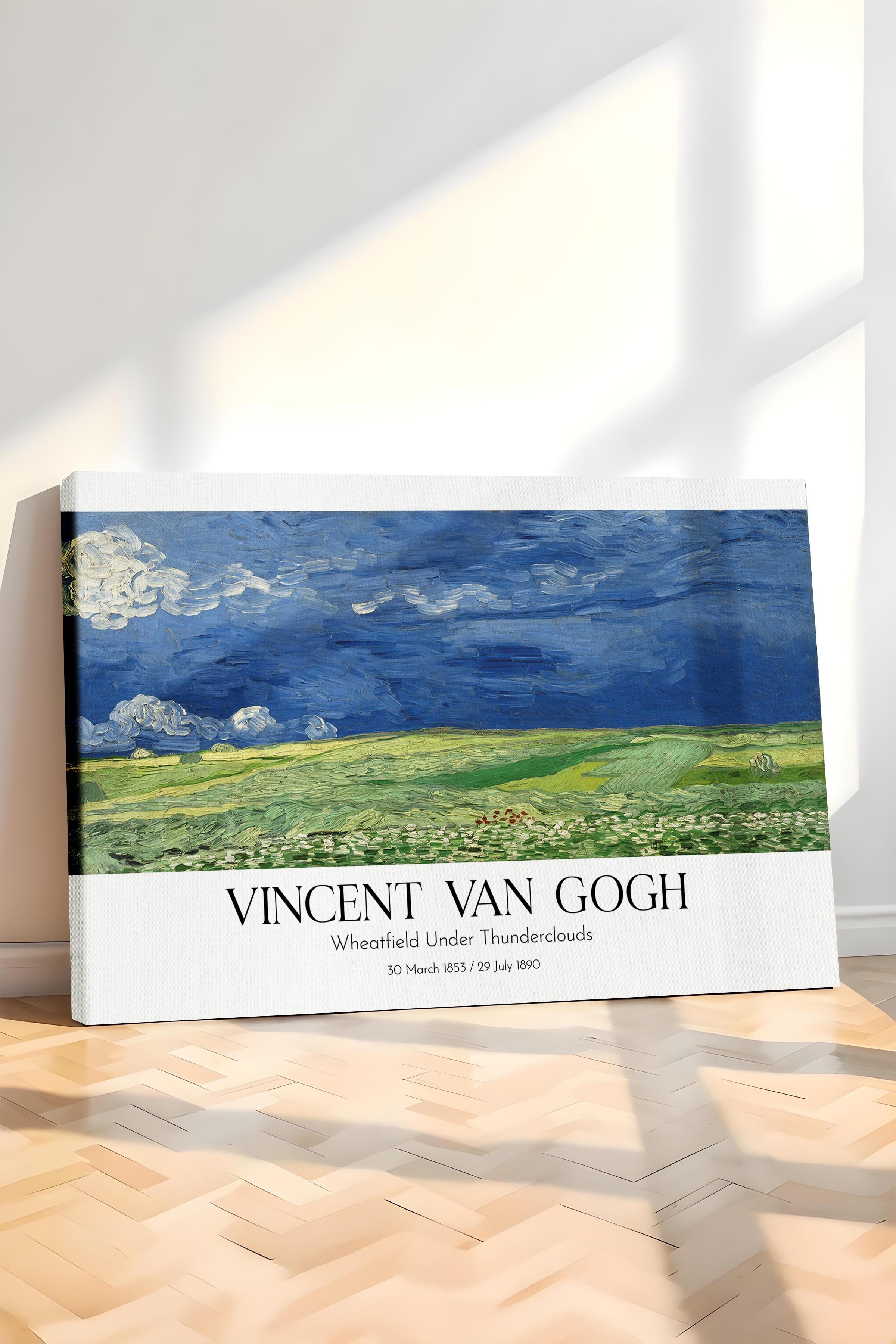 Vincent Van Gogh - Wheatfield Under Thunderclouds, Kanvas Tablo, Sanat Serisi NO:110646