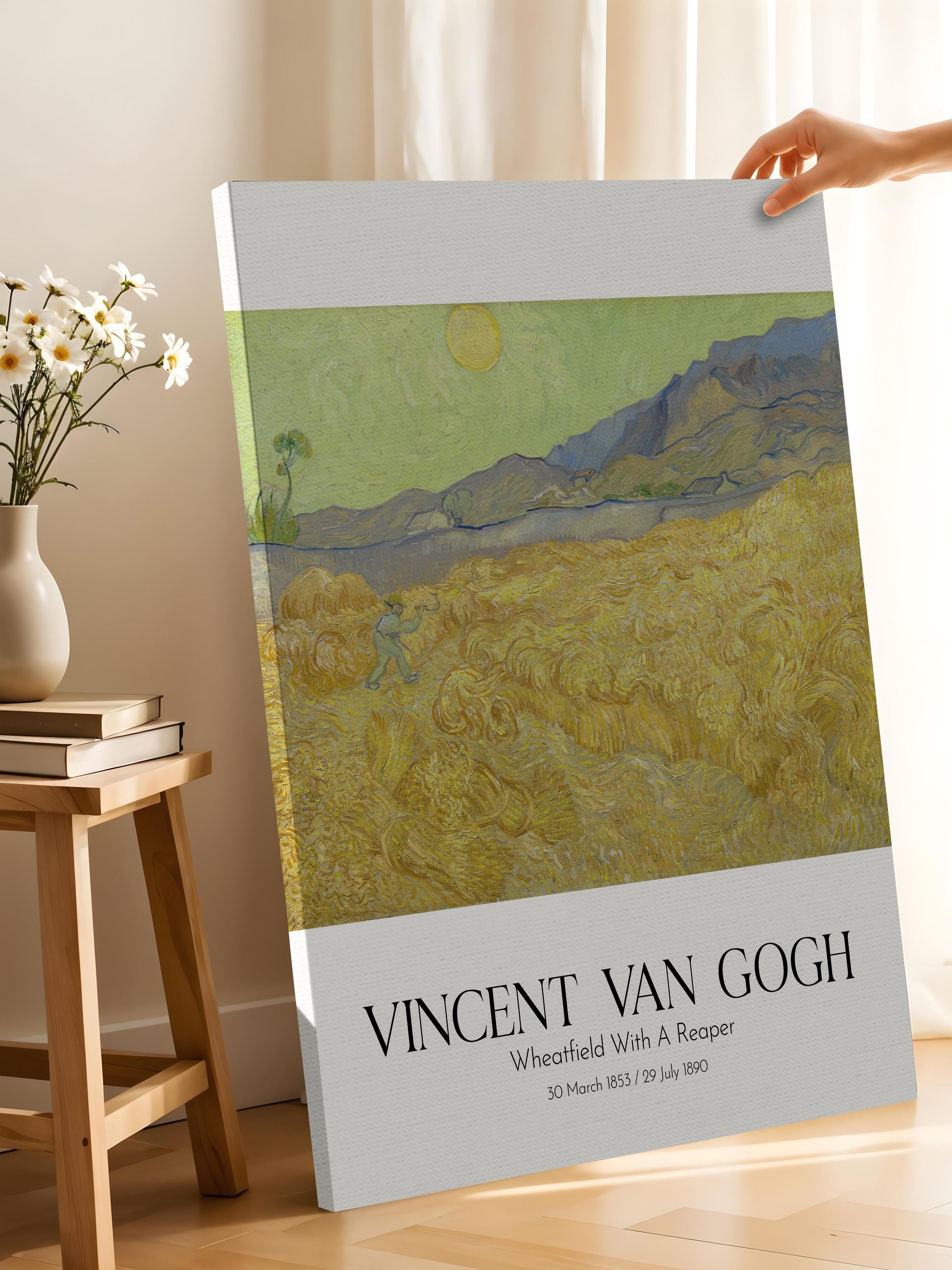 Vincent Van Gogh - Wheatfield With A Reaper, Kanvas Tablo, Sanat Serisi NO:110632