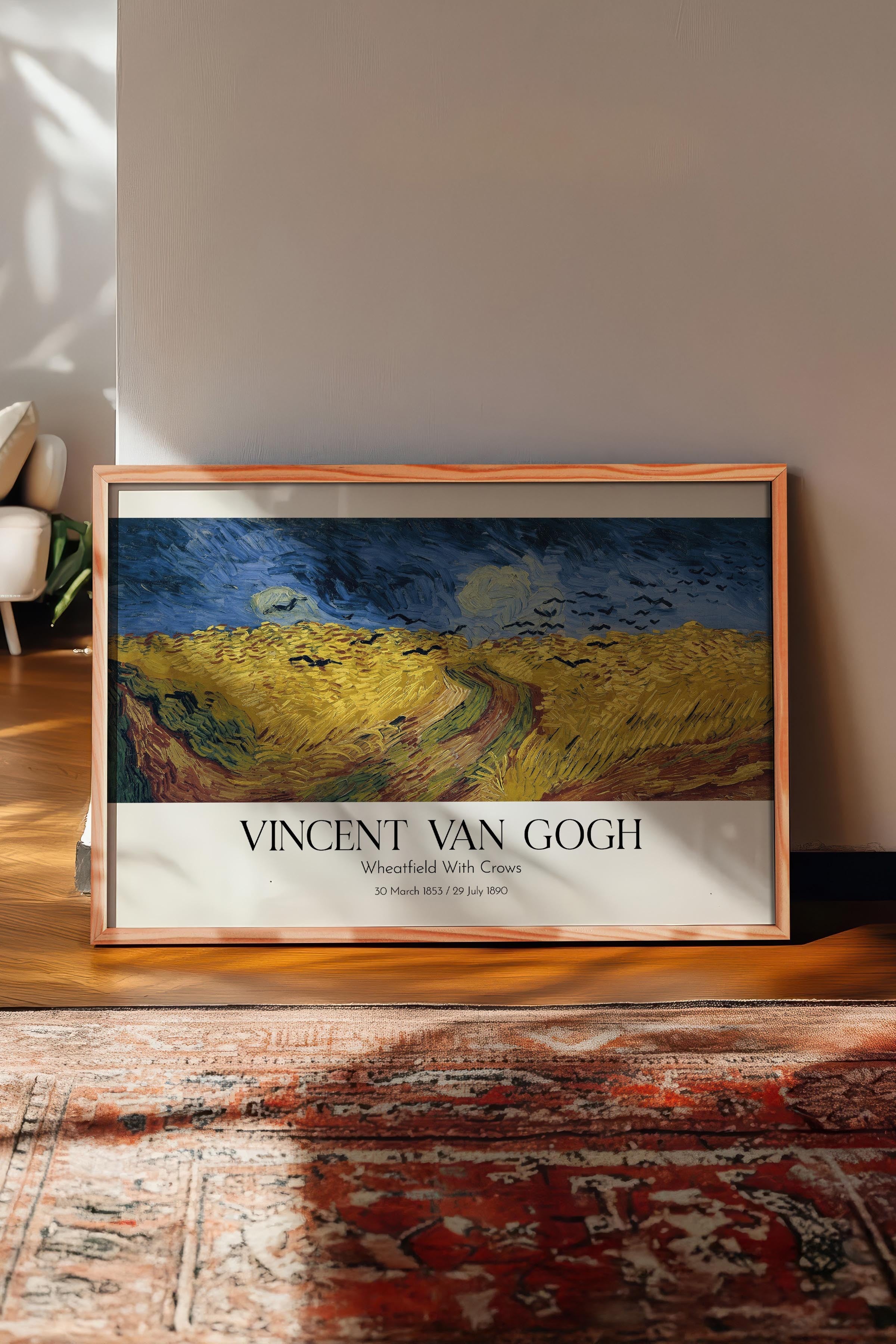 Vincent Van Gogh - Wheatfield With Crows, Ahşap Çerçeveli Tablo, Sanat Serisi NO:110645