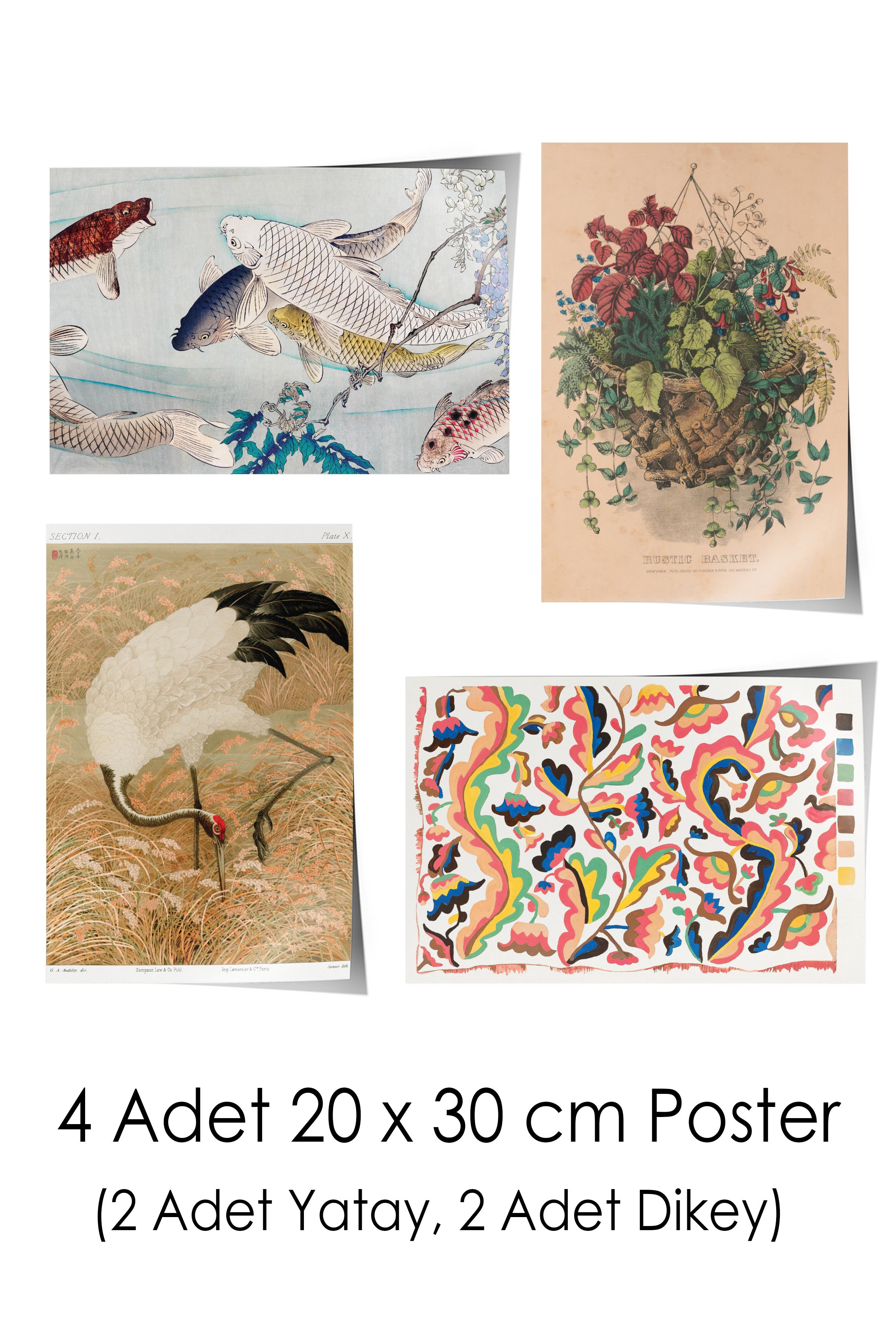 Vintage Duvar Poster Seti - 17 Adet Vintage Poster - Ev ve Ofis Duvar Tablosu - Çerçevesiz Poster