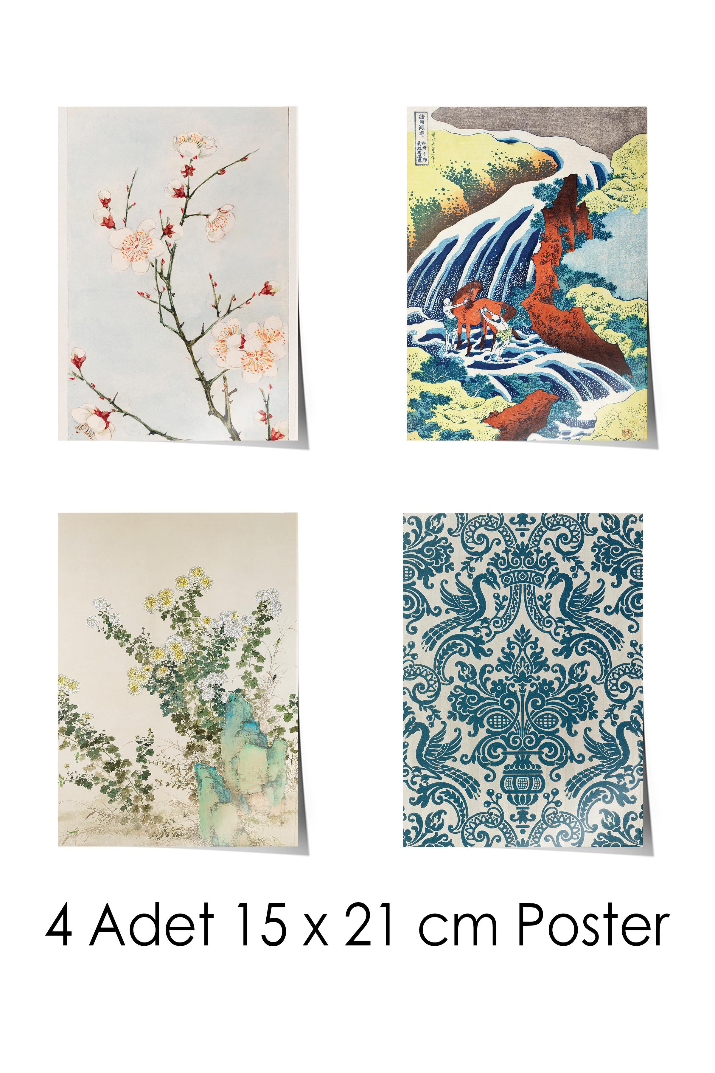 Vintage Duvar Poster Seti - 17 Adet Vintage Poster - Ev ve Ofis Duvar Tablosu - Çerçevesiz Poster