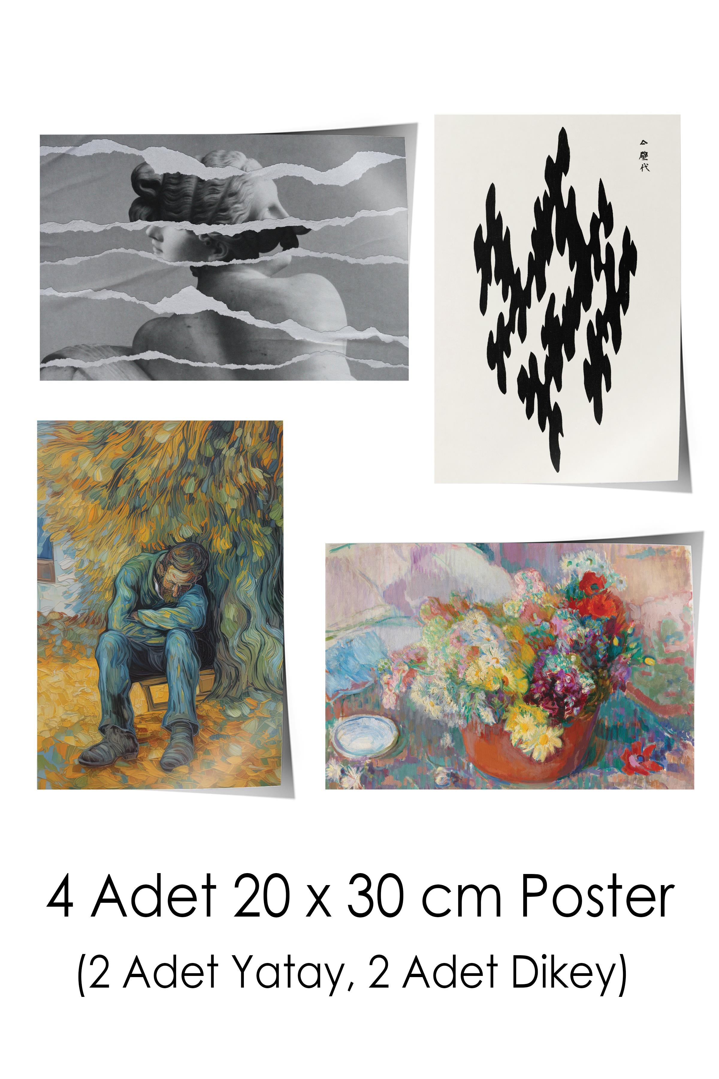 Vintage Duvar Poster Seti - 17 Adet Vintage Poster - Ev ve Ofis Duvar Tablosu - Çerçevesiz Poster