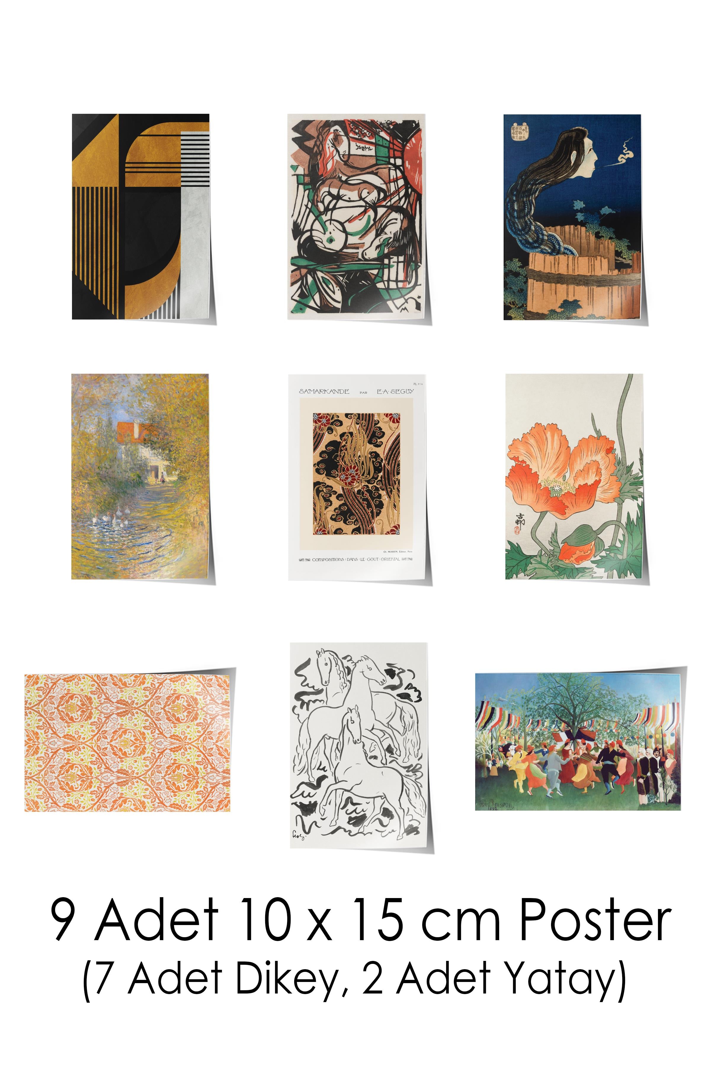 Vintage Duvar Poster Seti - 17 Adet Vintage Poster - Ev ve Ofis Duvar Tablosu - Çerçevesiz Poster