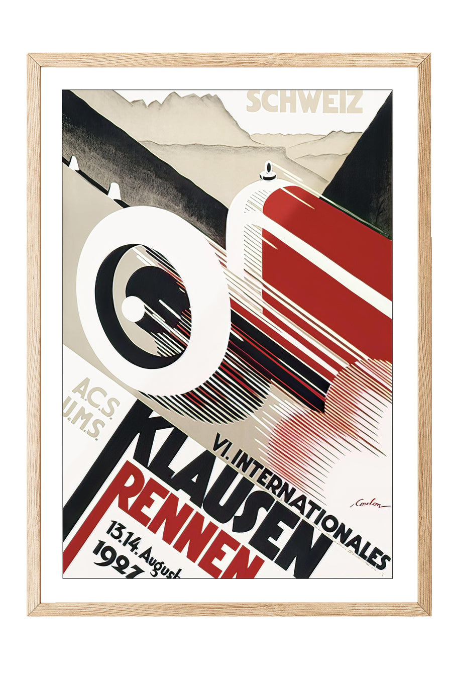 Klasik Yarış Otomobili Art Deco Afişi Comfort Serisi Poster – Ahşap Çerçeveli Tablo