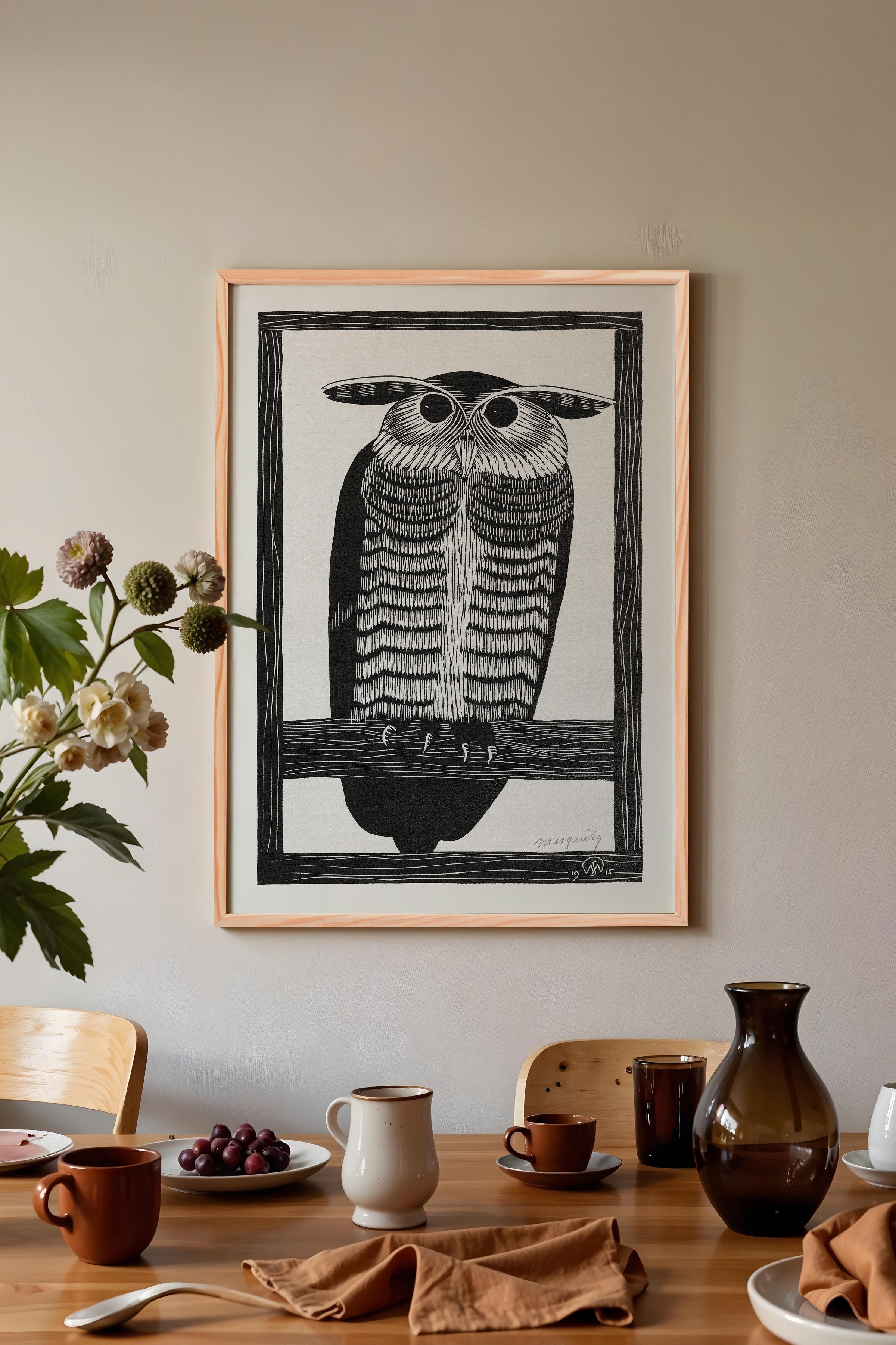 Vintage Tablo, Ahşap Çerçeveli Poster, Vintage Duvar Dekoru