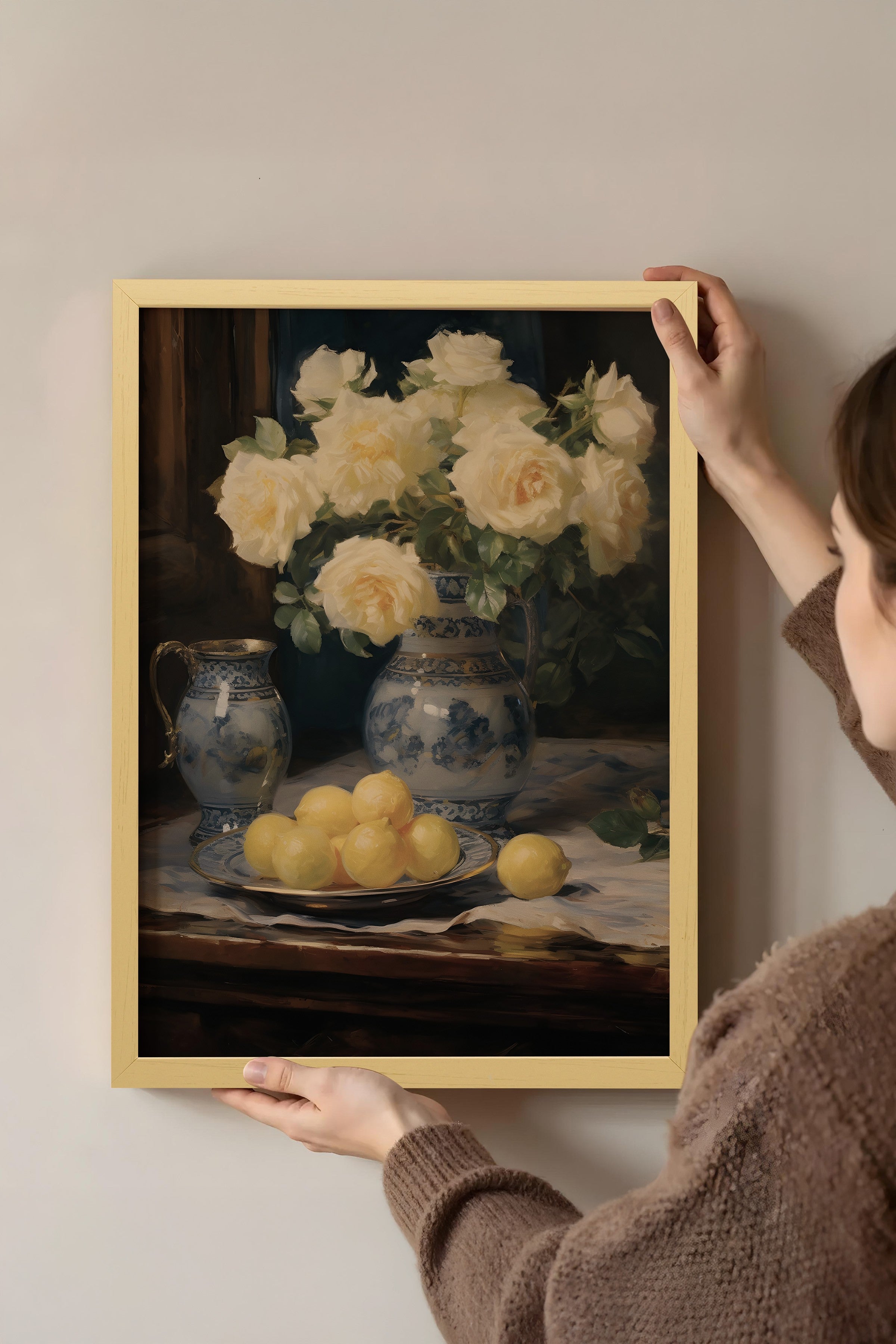 Vintage Tablo, Bej Çerçeveli Poster, Vintage Duvar Dekoru