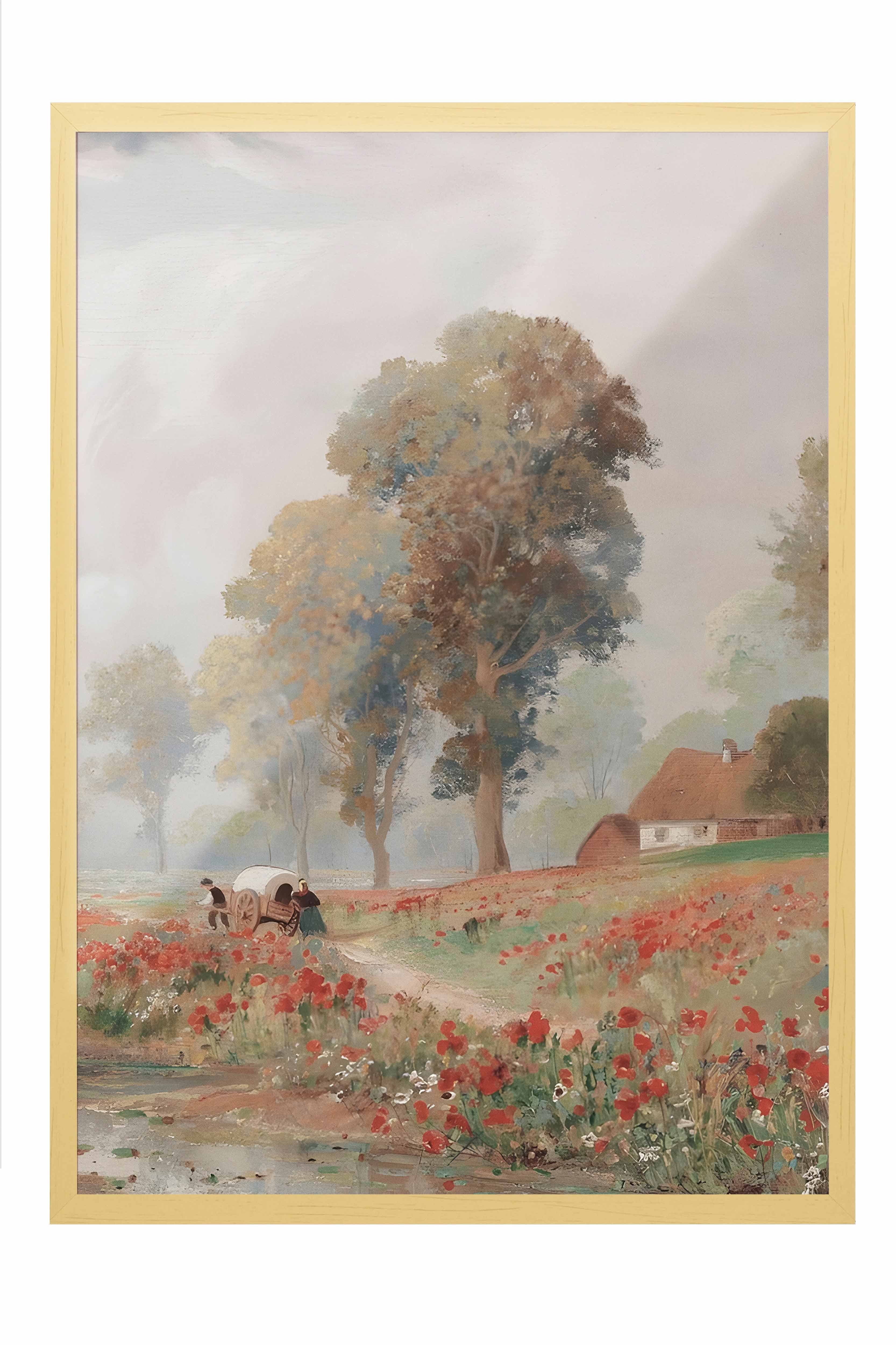 Vintage Tablo, Bej Çerçeveli Poster, Vintage Duvar Dekoru