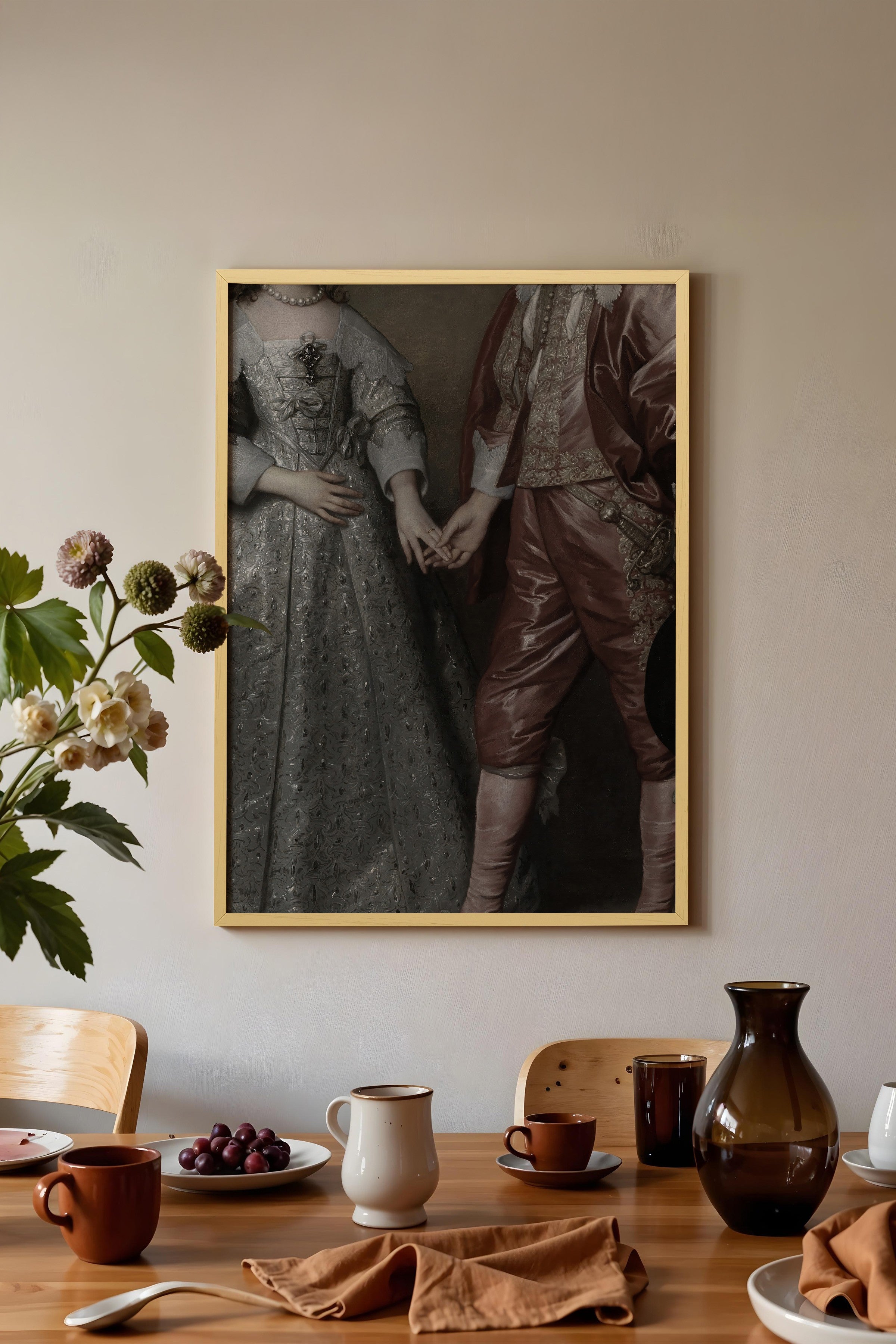 Vintage Tablo, Bej Çerçeveli Poster, Vintage Duvar Dekoru