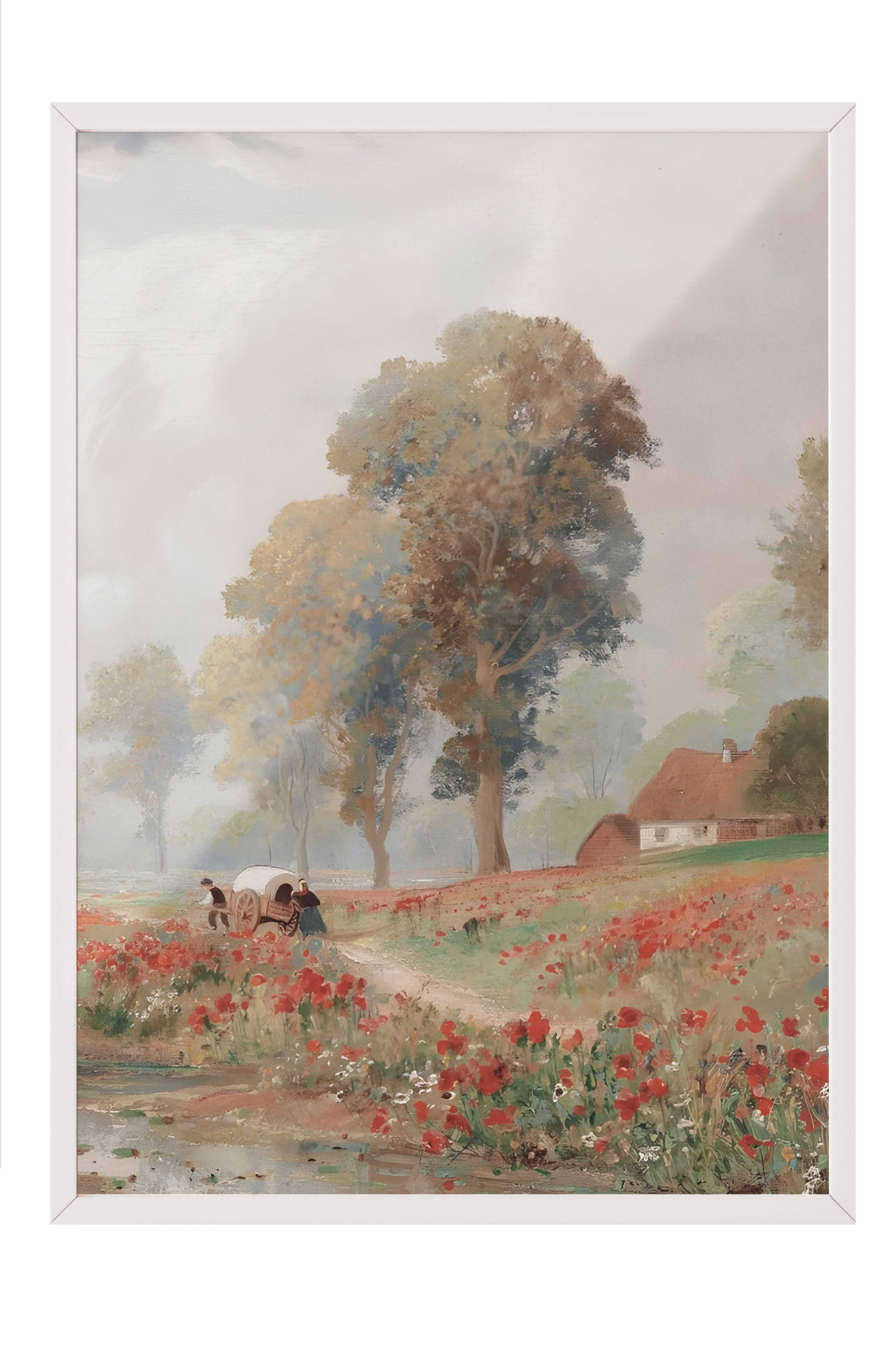 Vintage Tablo, Beyaz Çerçeveli Poster, Vintage Duvar Dekoru