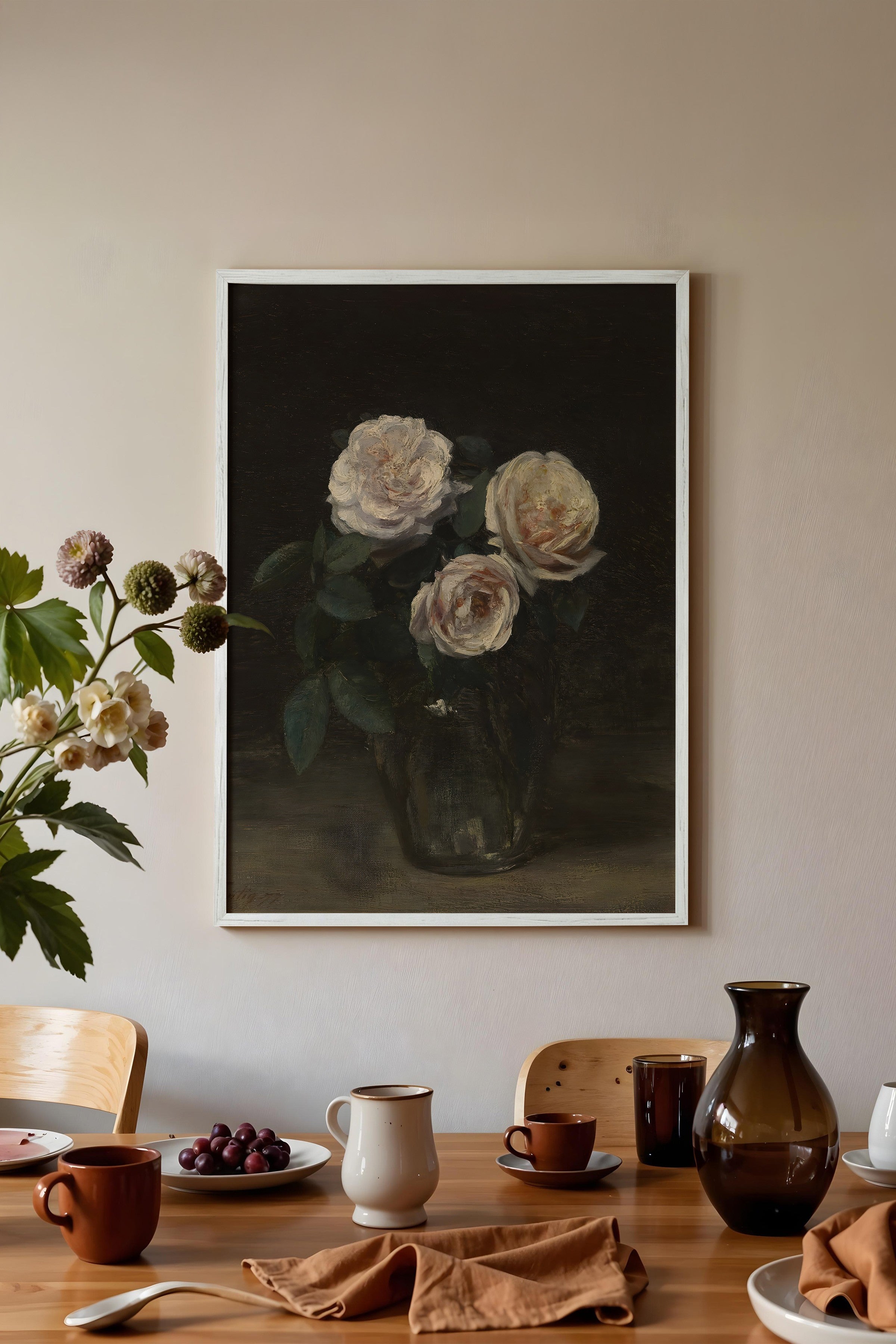 Vintage Tablo, Beyaz Çerçeveli Poster, Vintage Duvar Dekoru