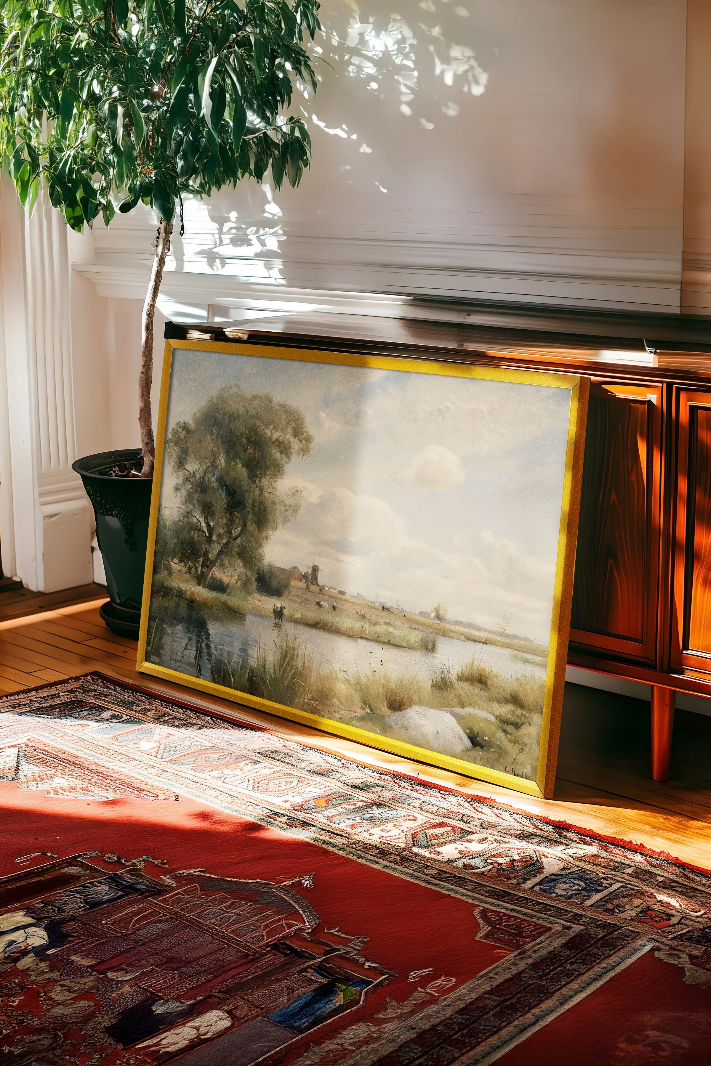 Vintage Tablo, Gold Çerçeveli Poster, Vintage Duvar Dekoru