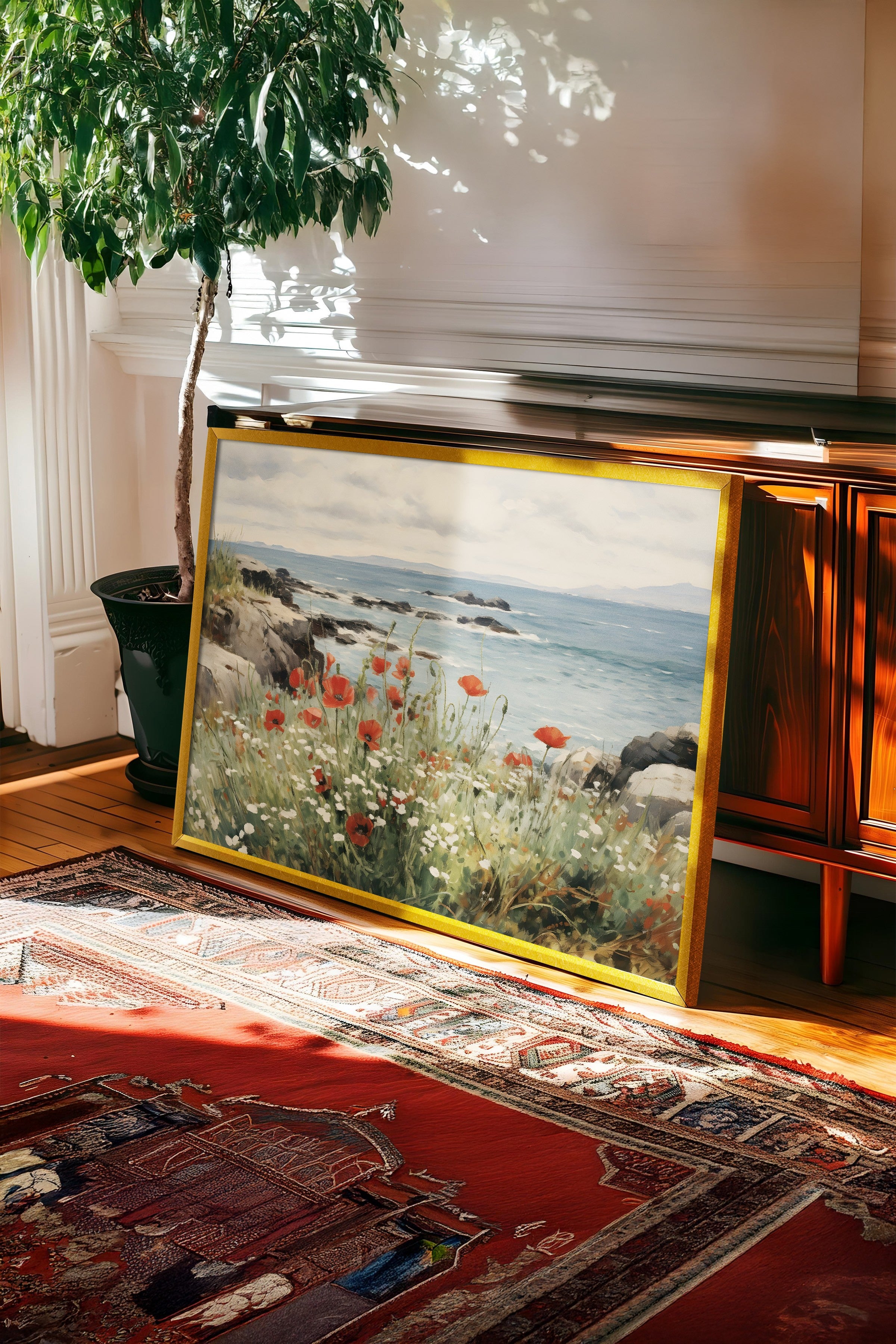 Vintage Tablo, Gold Çerçeveli Poster, Vintage Duvar Dekoru