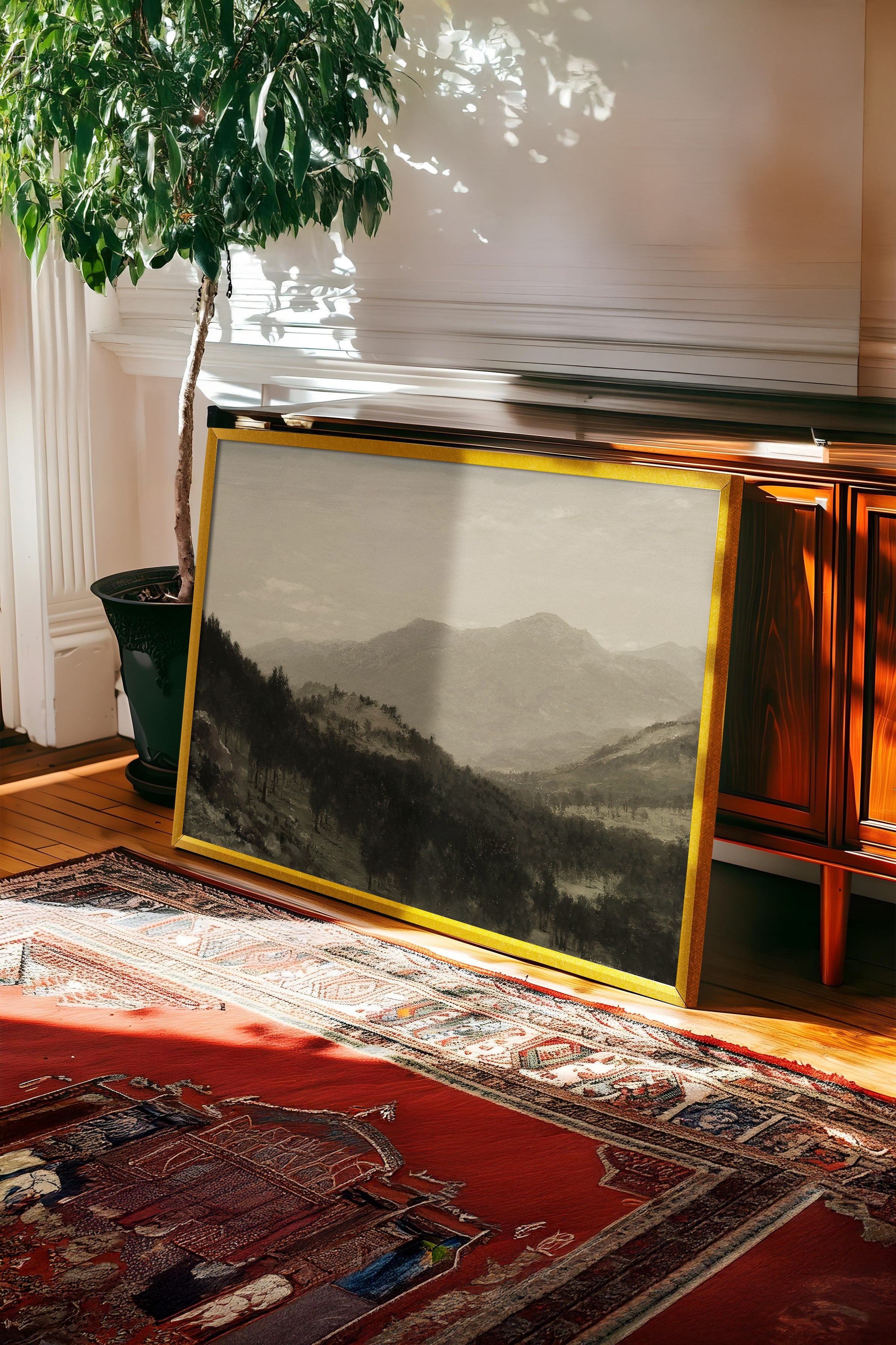 Vintage Tablo, Gold Çerçeveli Poster, Vintage Duvar Dekoru