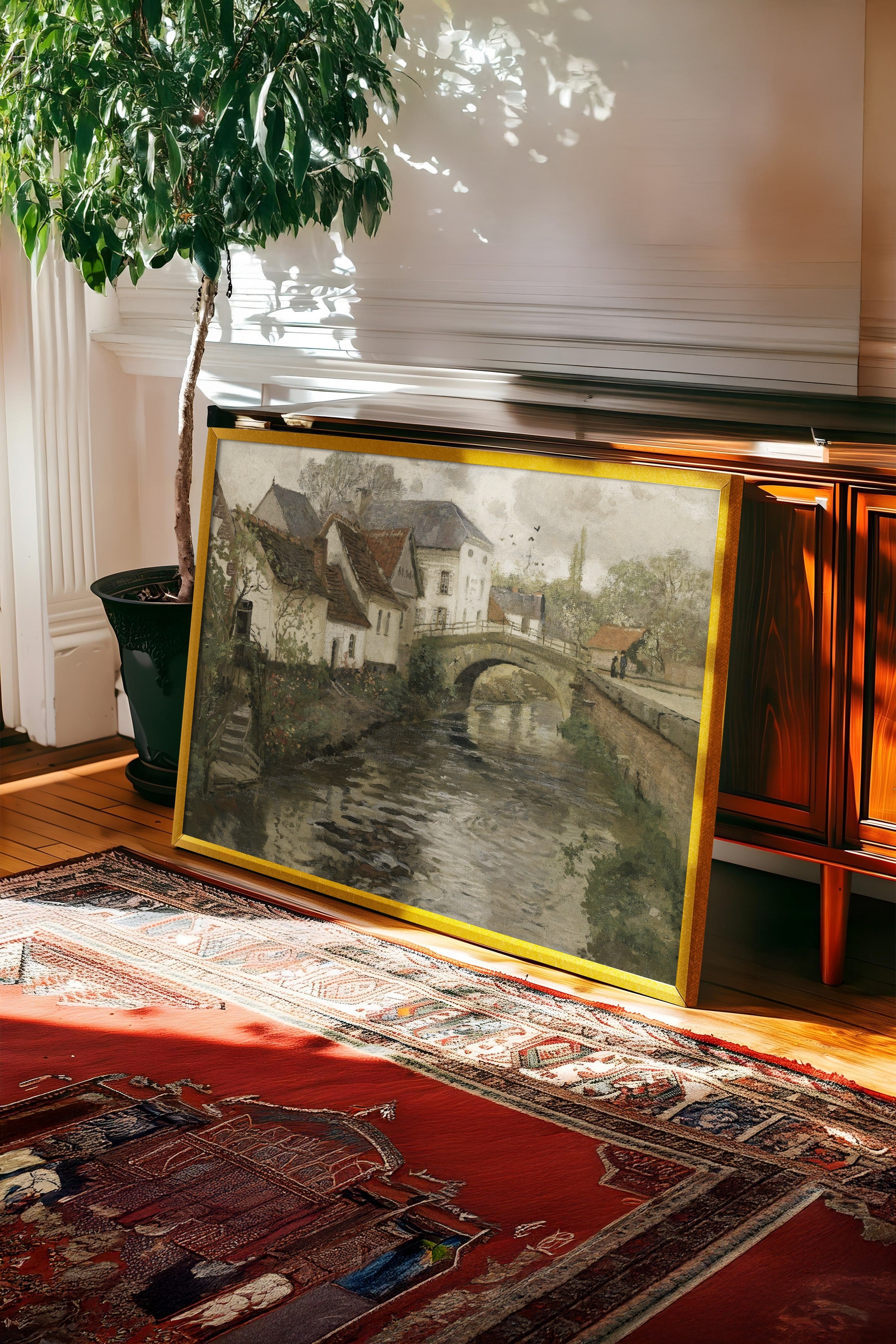 Vintage Tablo, Gold Çerçeveli Poster, Vintage Duvar Dekoru