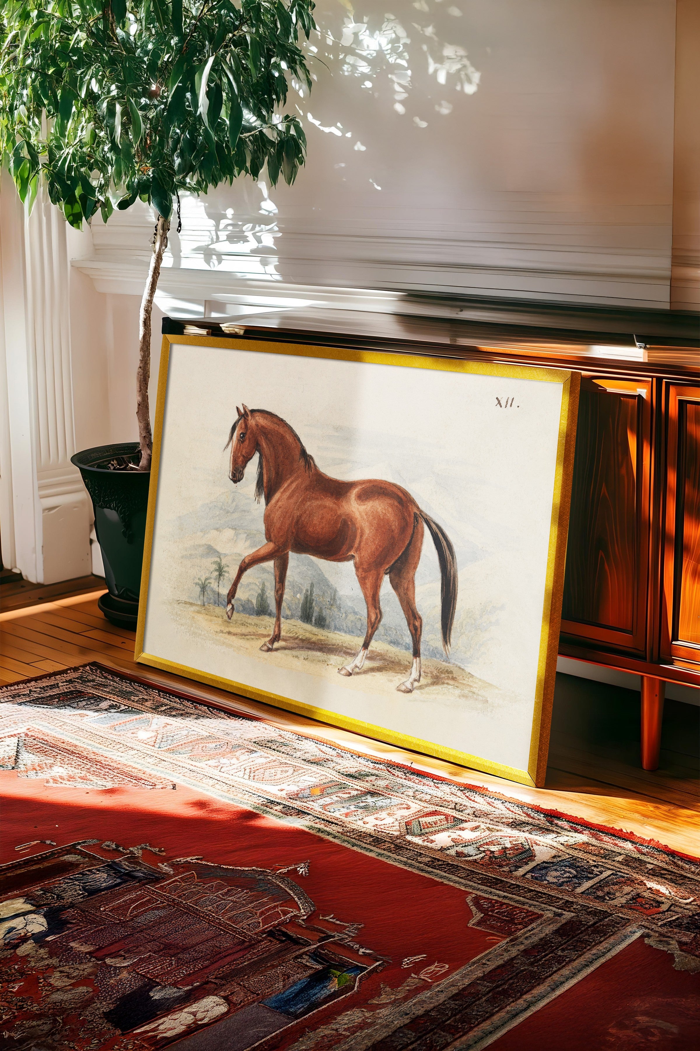 Vintage Tablo, Gold Çerçeveli Poster, Vintage Duvar Dekoru