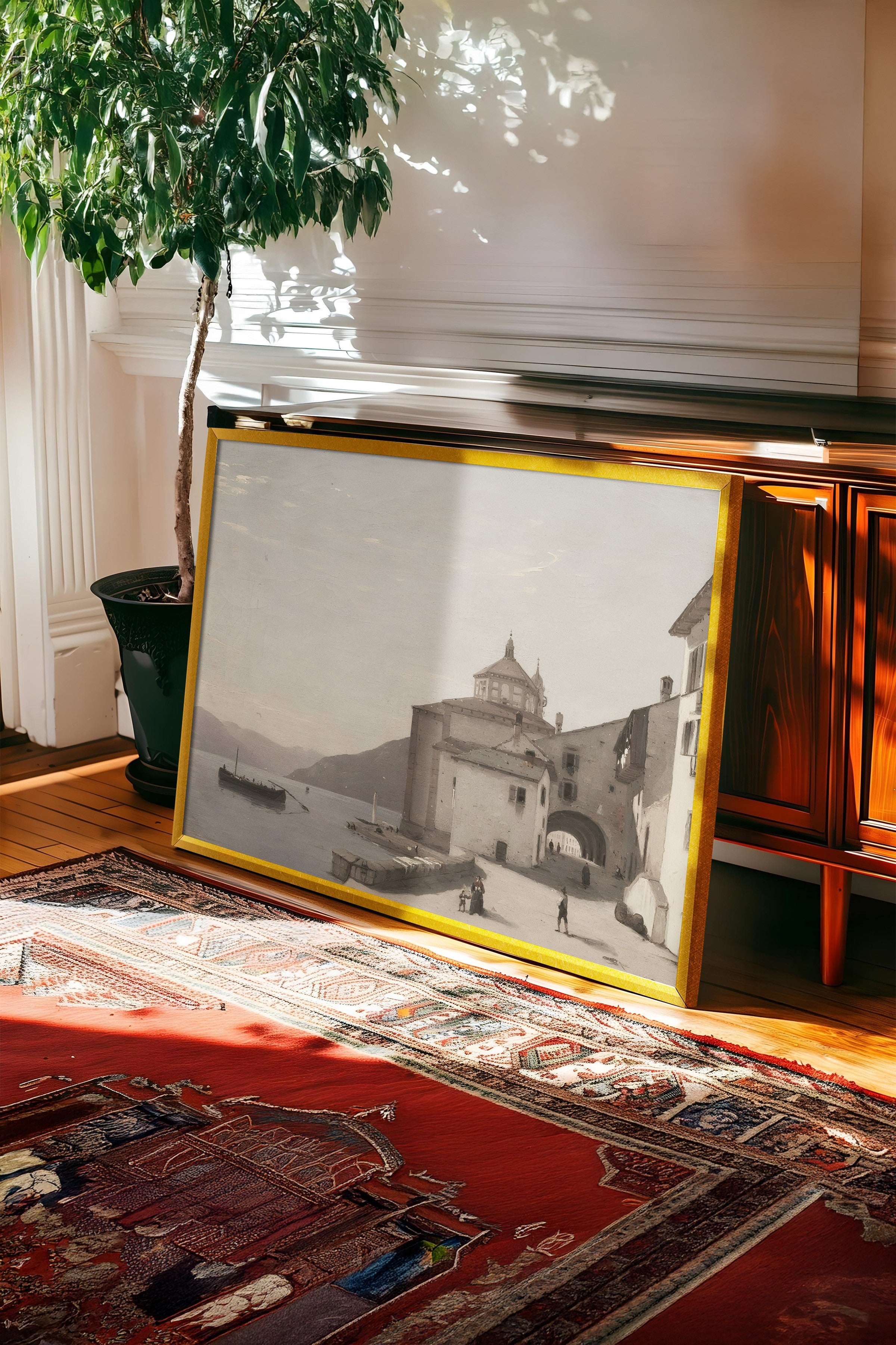 Vintage Tablo, Gold Çerçeveli Poster, Vintage Duvar Dekoru