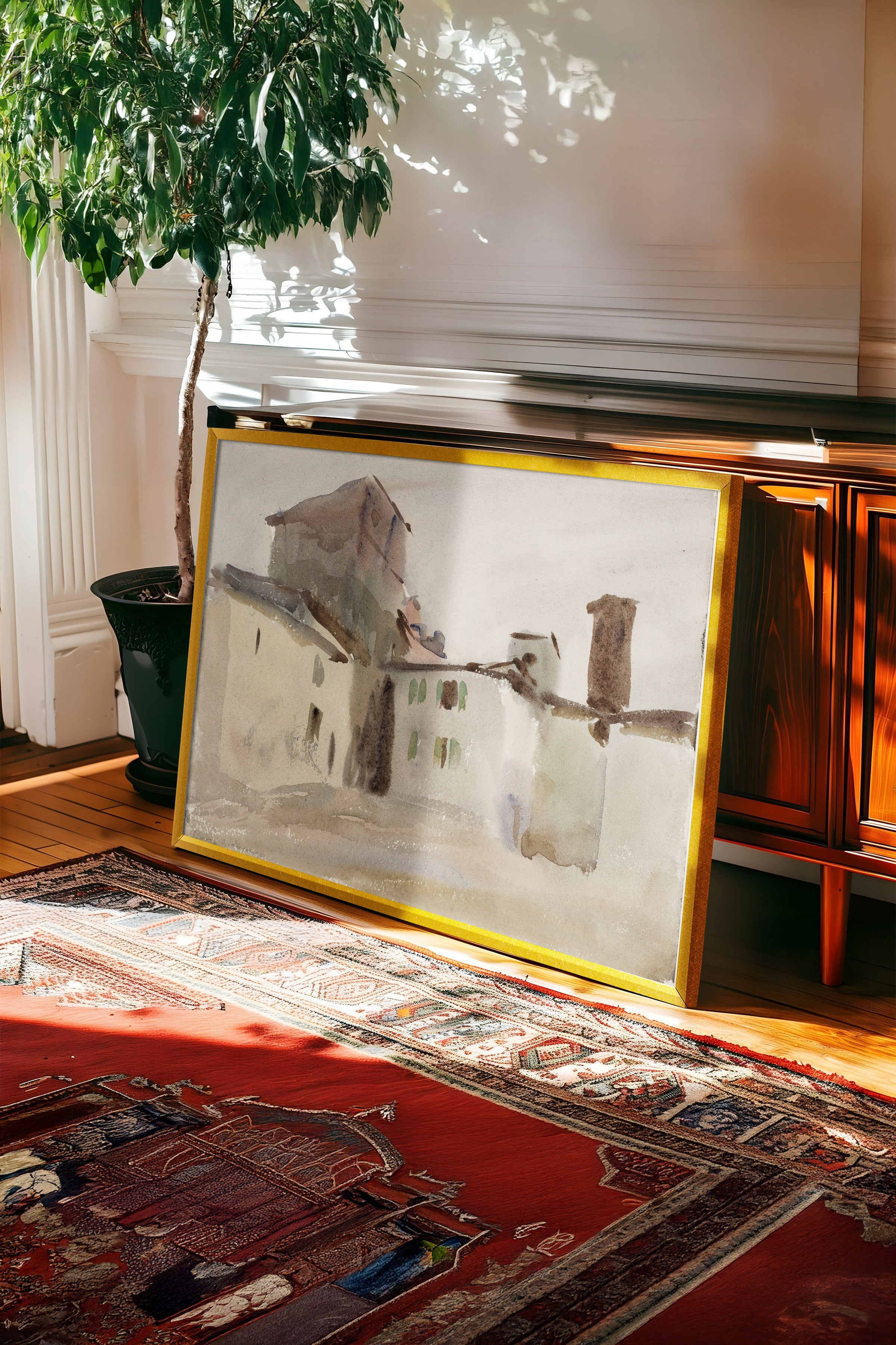 Vintage Tablo, Gold Çerçeveli Poster, Vintage Duvar Dekoru