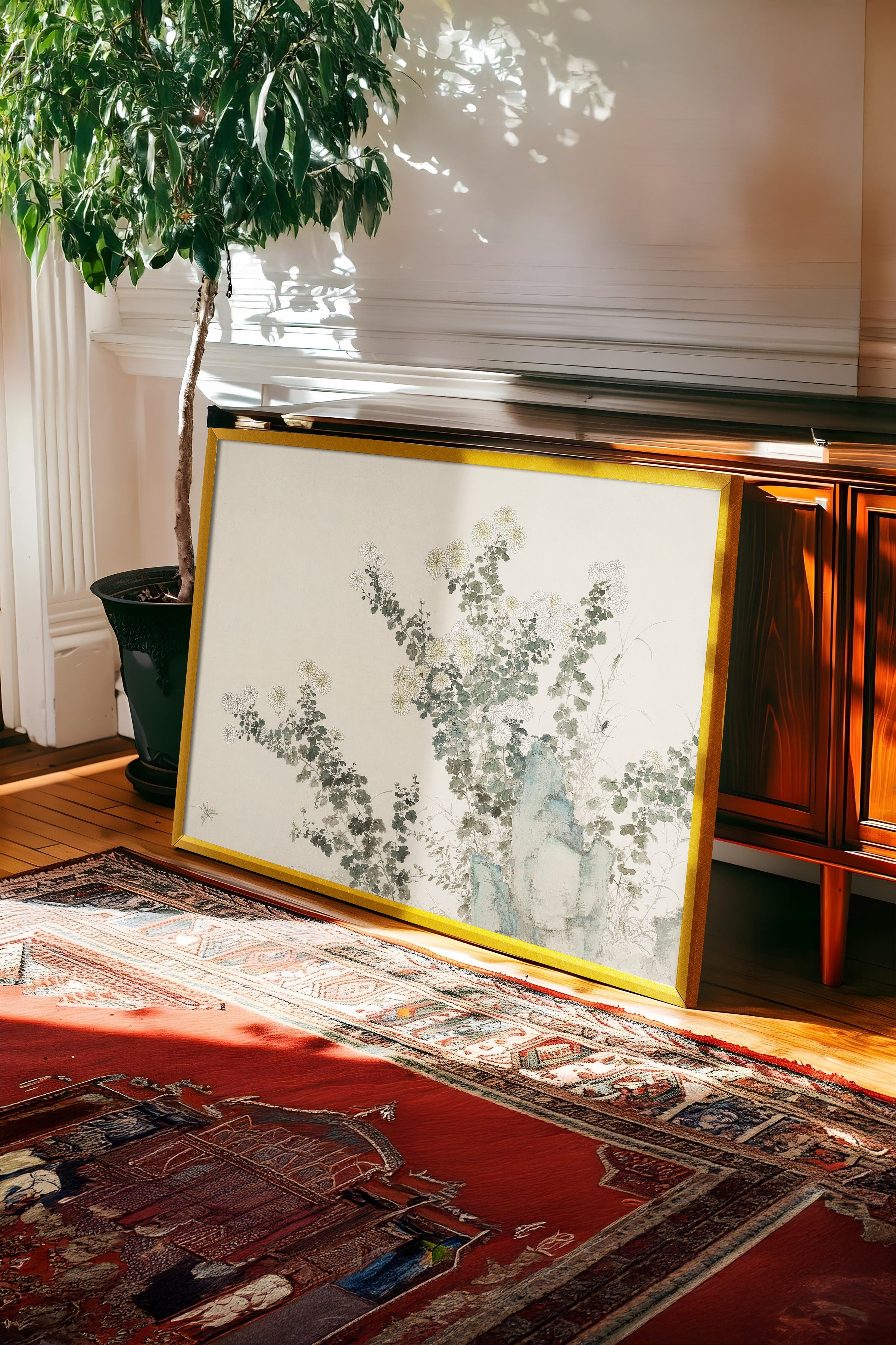 Vintage Tablo, Gold Çerçeveli Poster, Vintage Duvar Dekoru