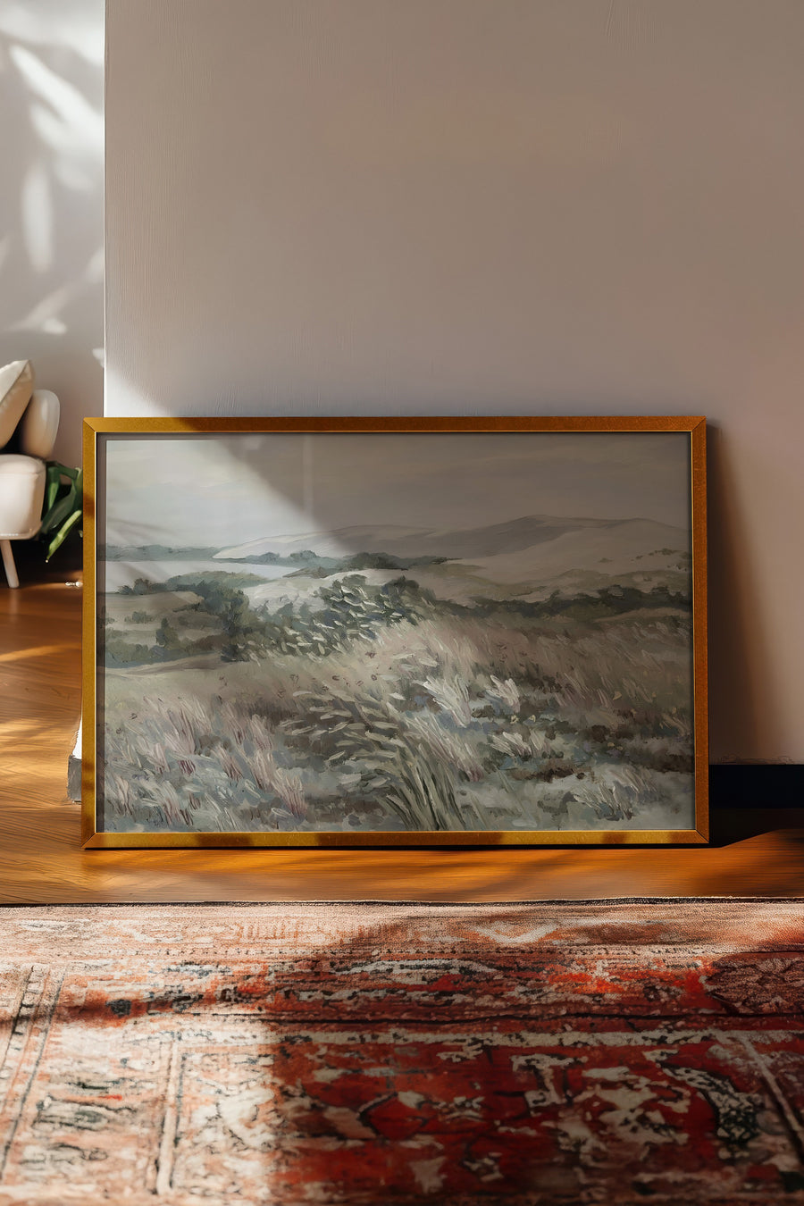 Farklı Tonlarda Kırsal Manzara Vintage Poster – Gold Çerçeveli Tablo