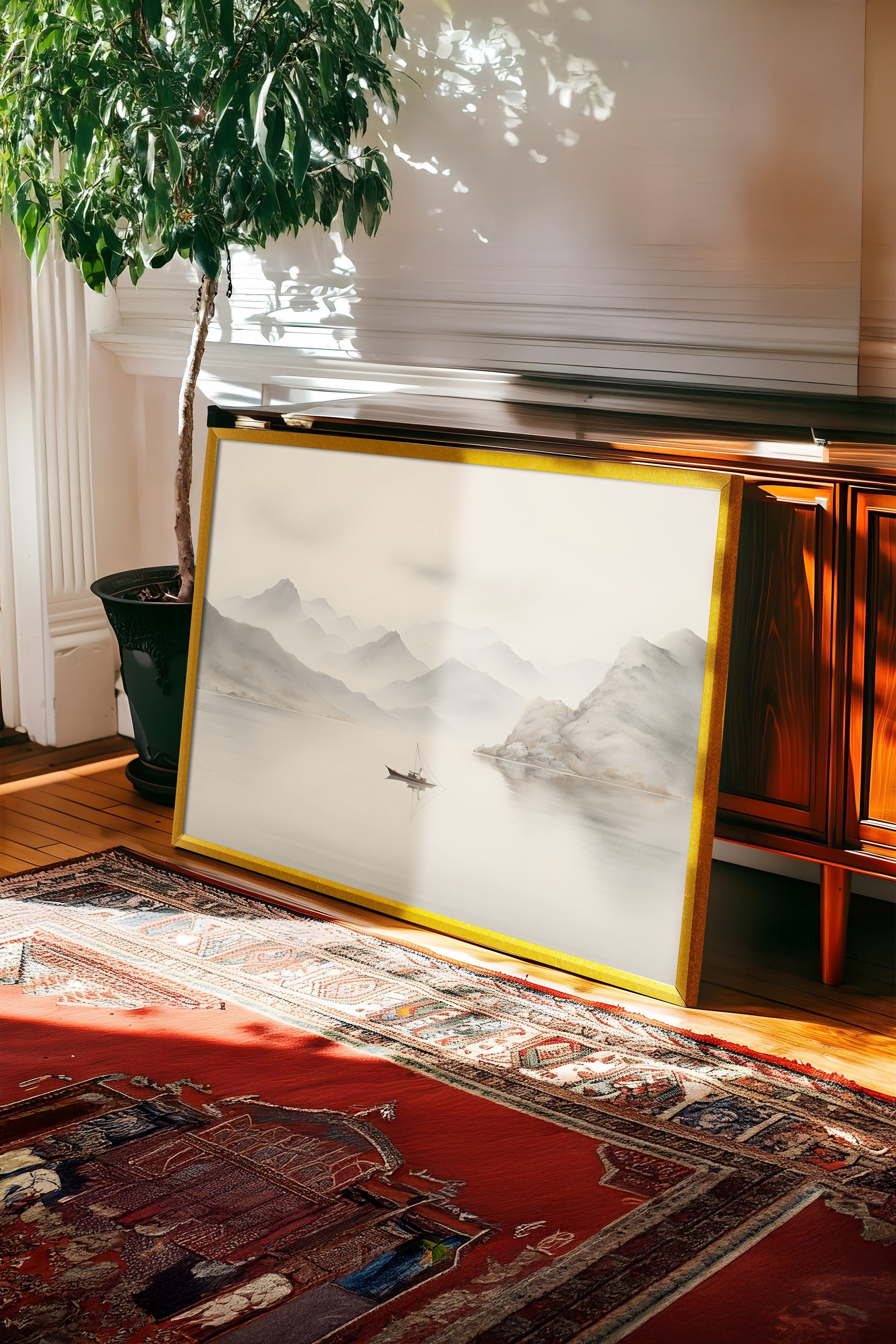 Vintage Tablo, Gold Çerçeveli Poster, Vintage Duvar Dekoru