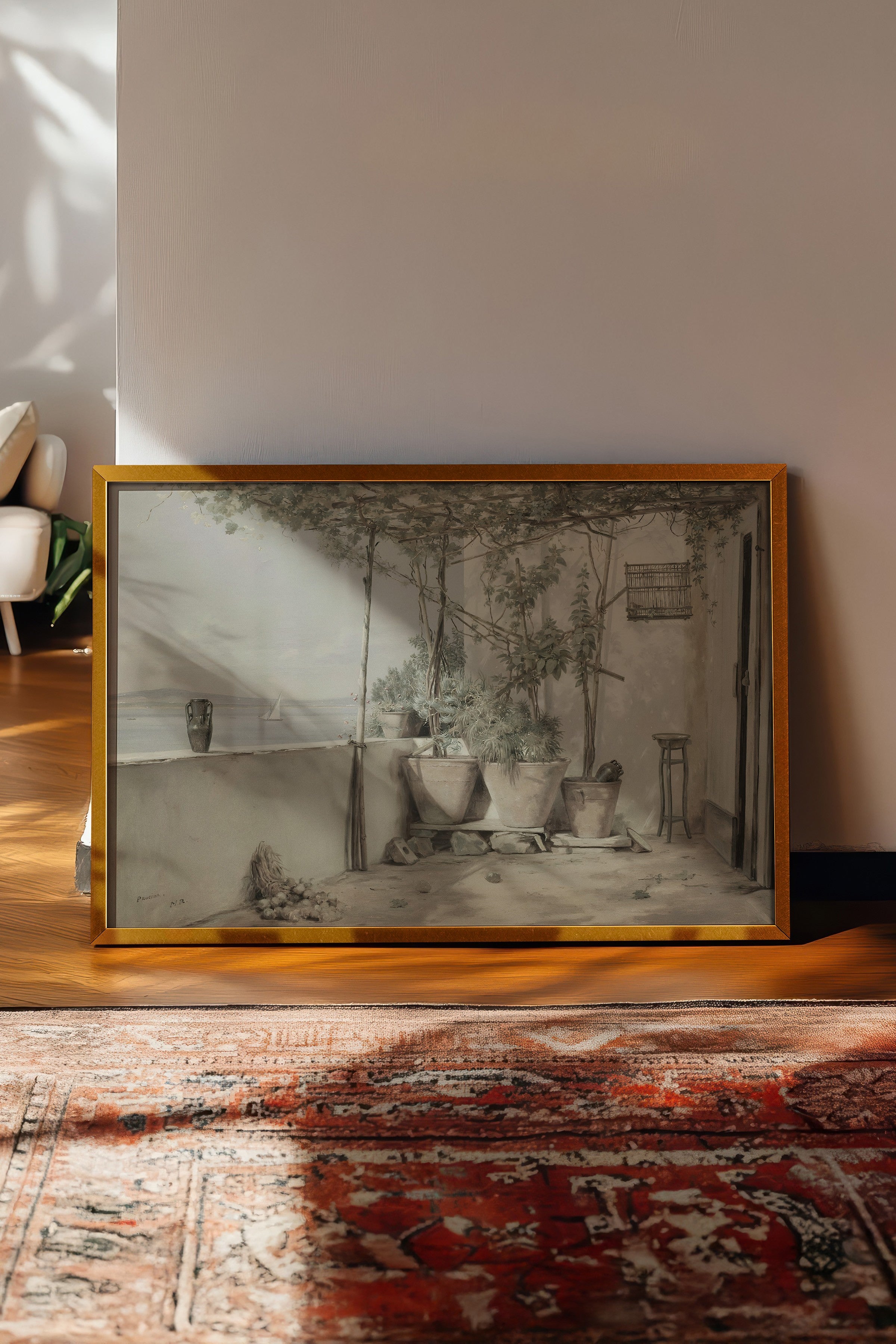 Vintage Tablo, Gold Çerçeveli Poster, Vintage Duvar Dekoru