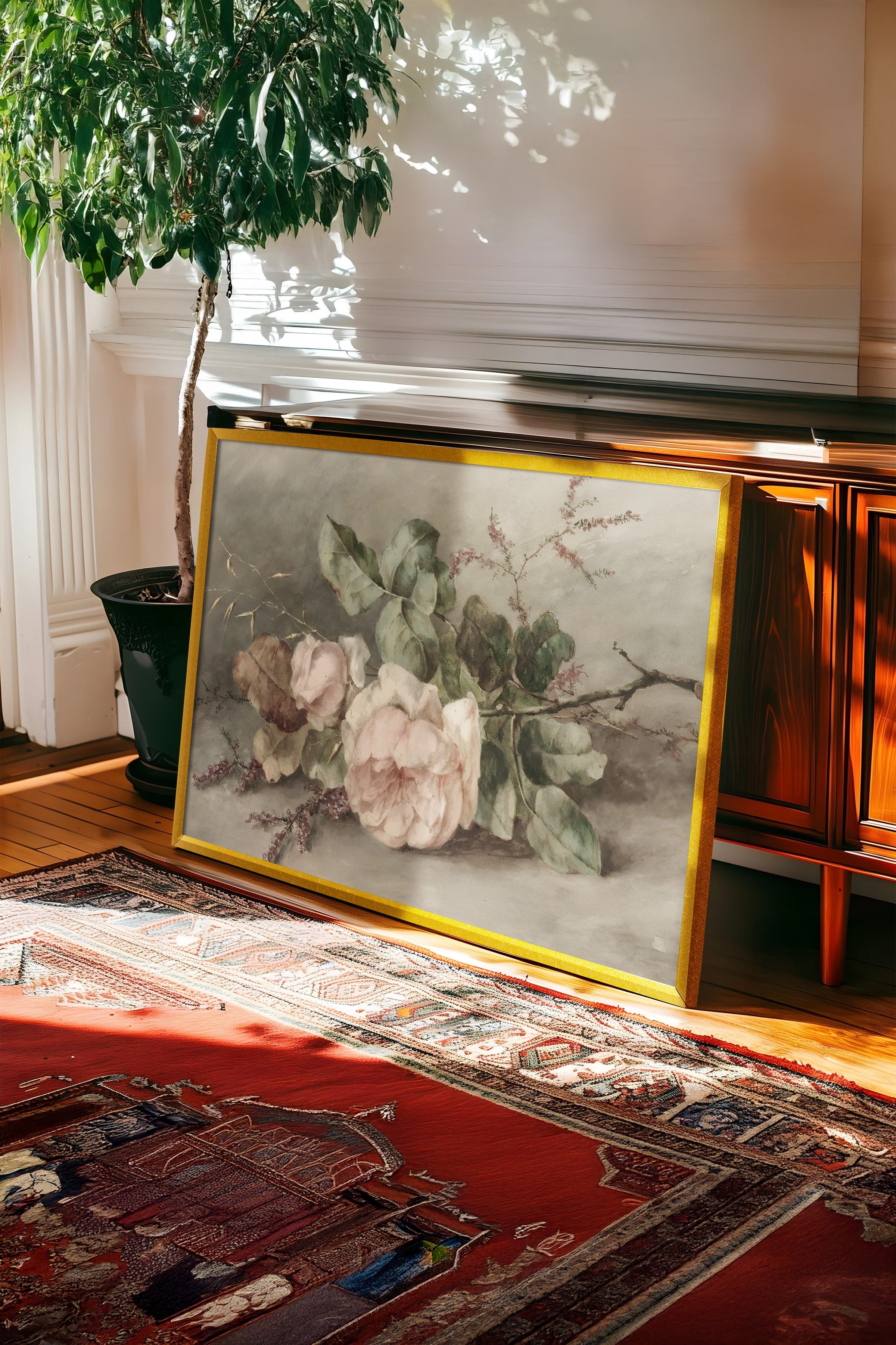 Vintage Tablo, Gold Çerçeveli Poster, Vintage Duvar Dekoru