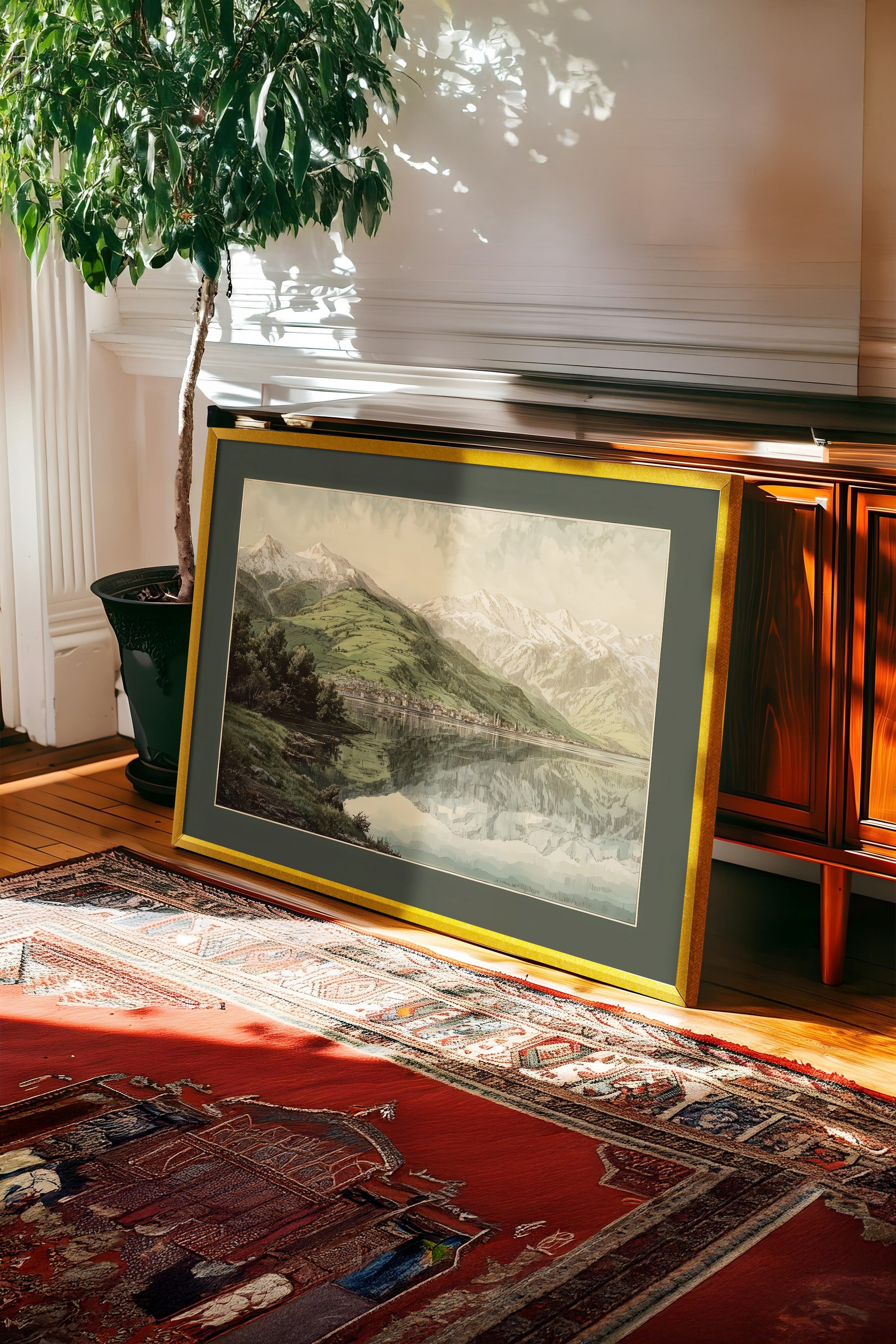 Vintage Tablo, Gold Çerçeveli Poster, Vintage Duvar Dekoru