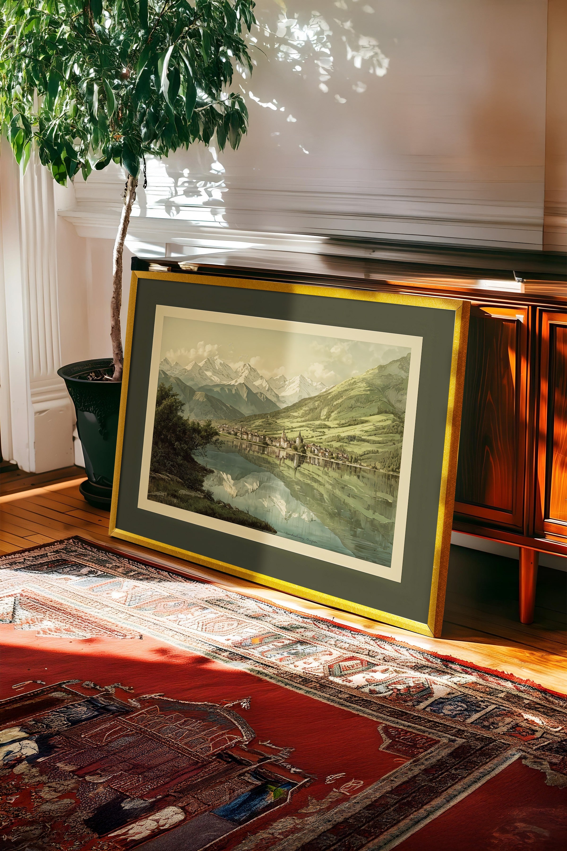 Vintage Tablo, Gold Çerçeveli Poster, Vintage Duvar Dekoru