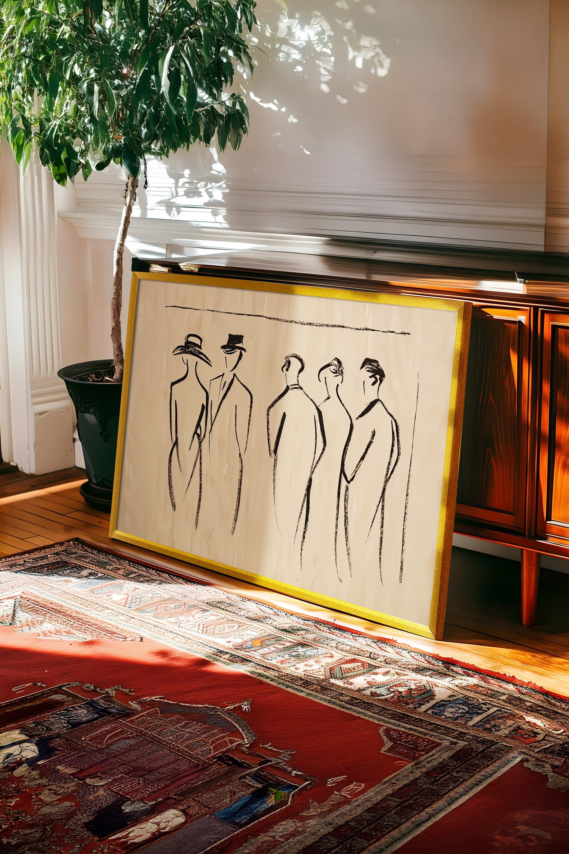 Vintage Tablo, Gold Çerçeveli Poster, Vintage Duvar Dekoru