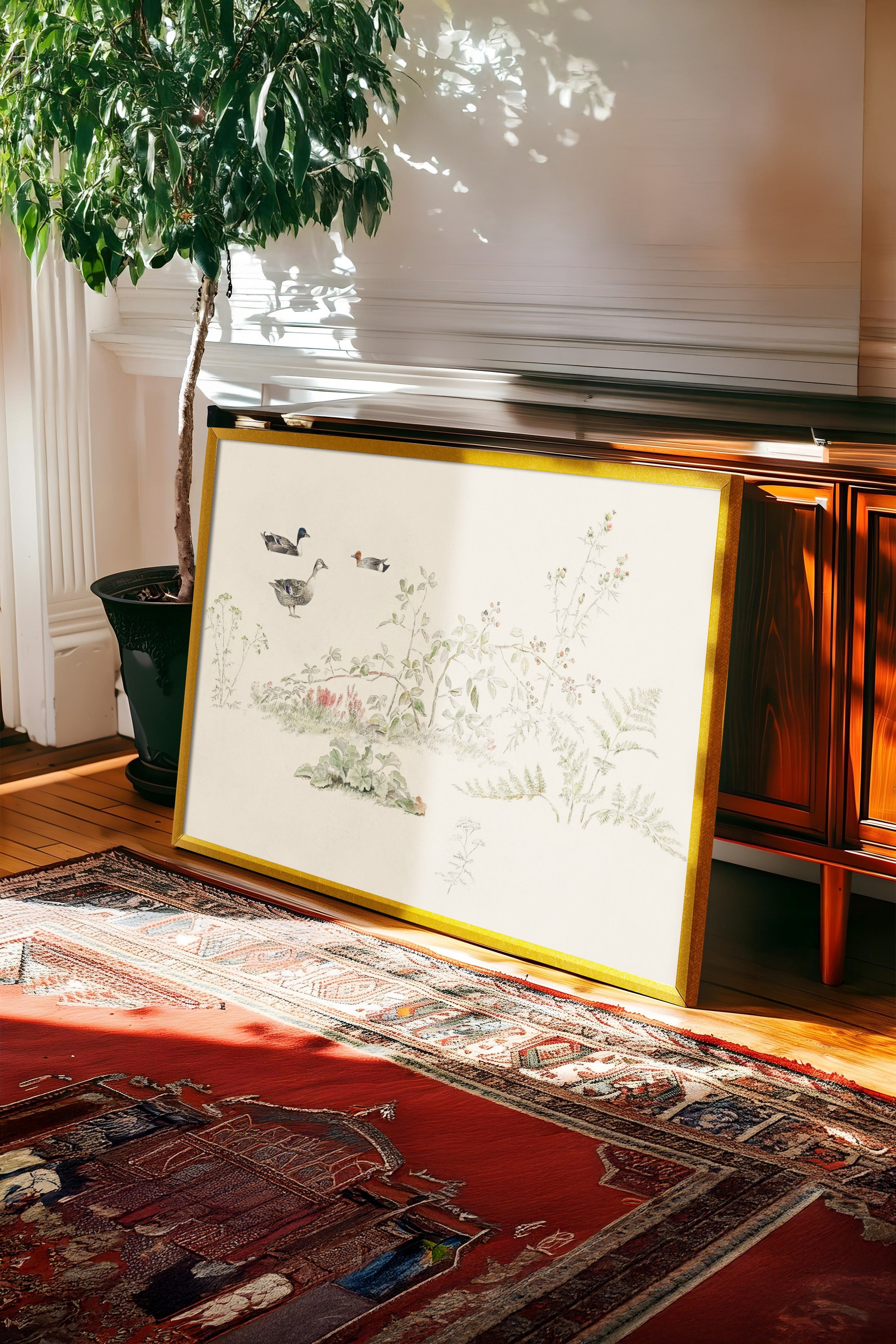Vintage Tablo, Gold Çerçeveli Poster, Vintage Duvar Dekoru