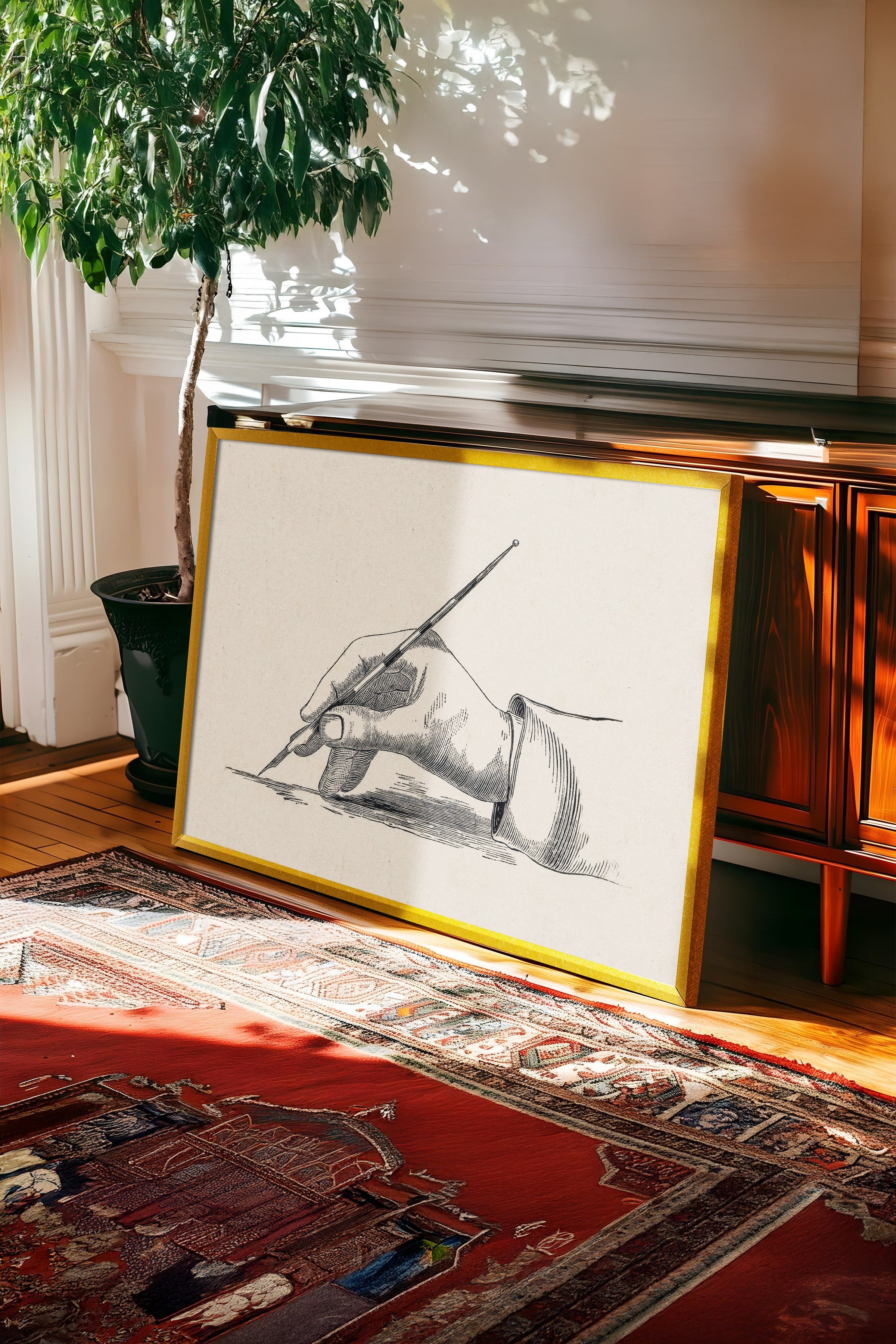 Vintage Tablo, Gold Çerçeveli Poster, Vintage Duvar Dekoru