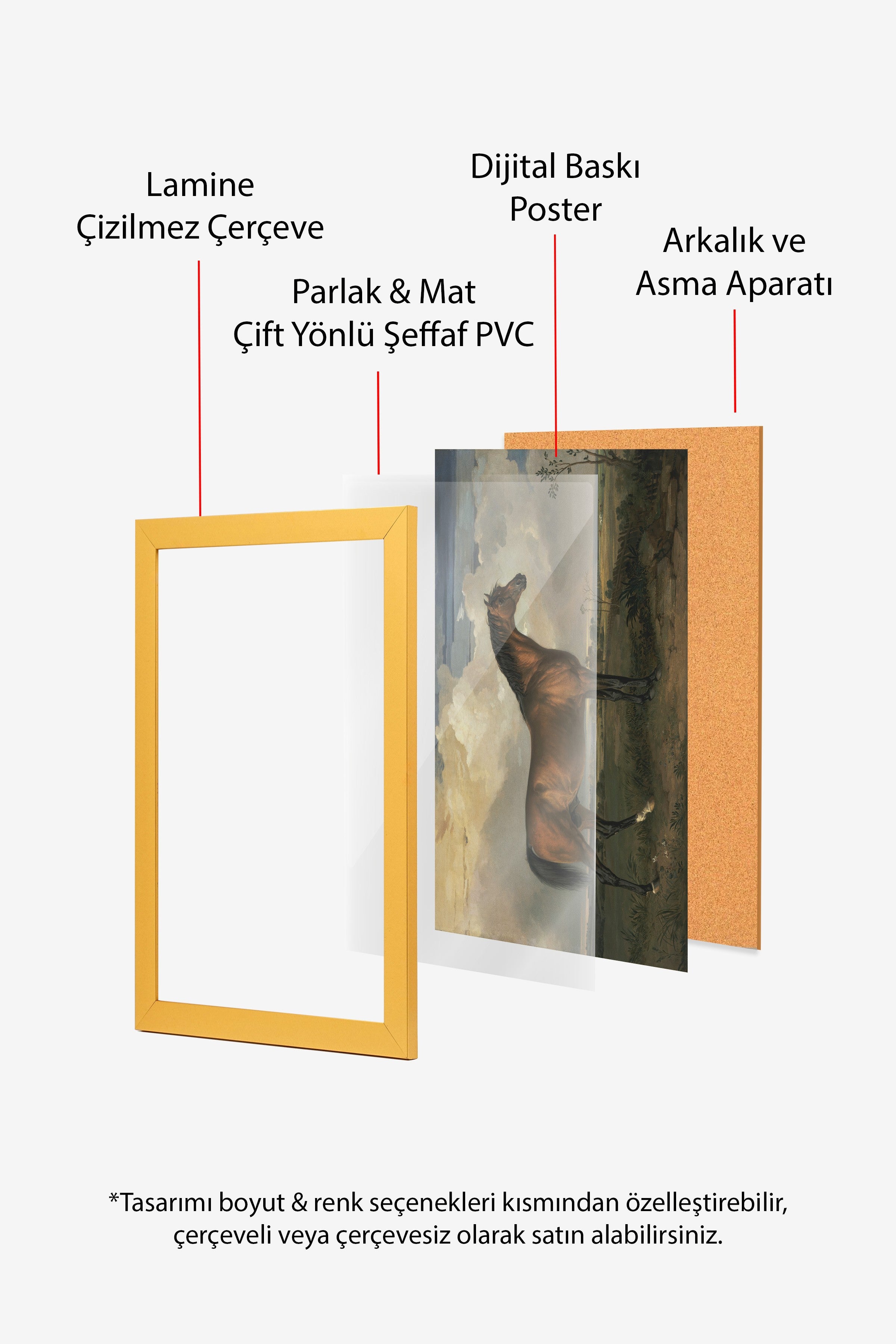 Vintage Tablo, Gold Çerçeveli Poster, Vintage Duvar Dekoru