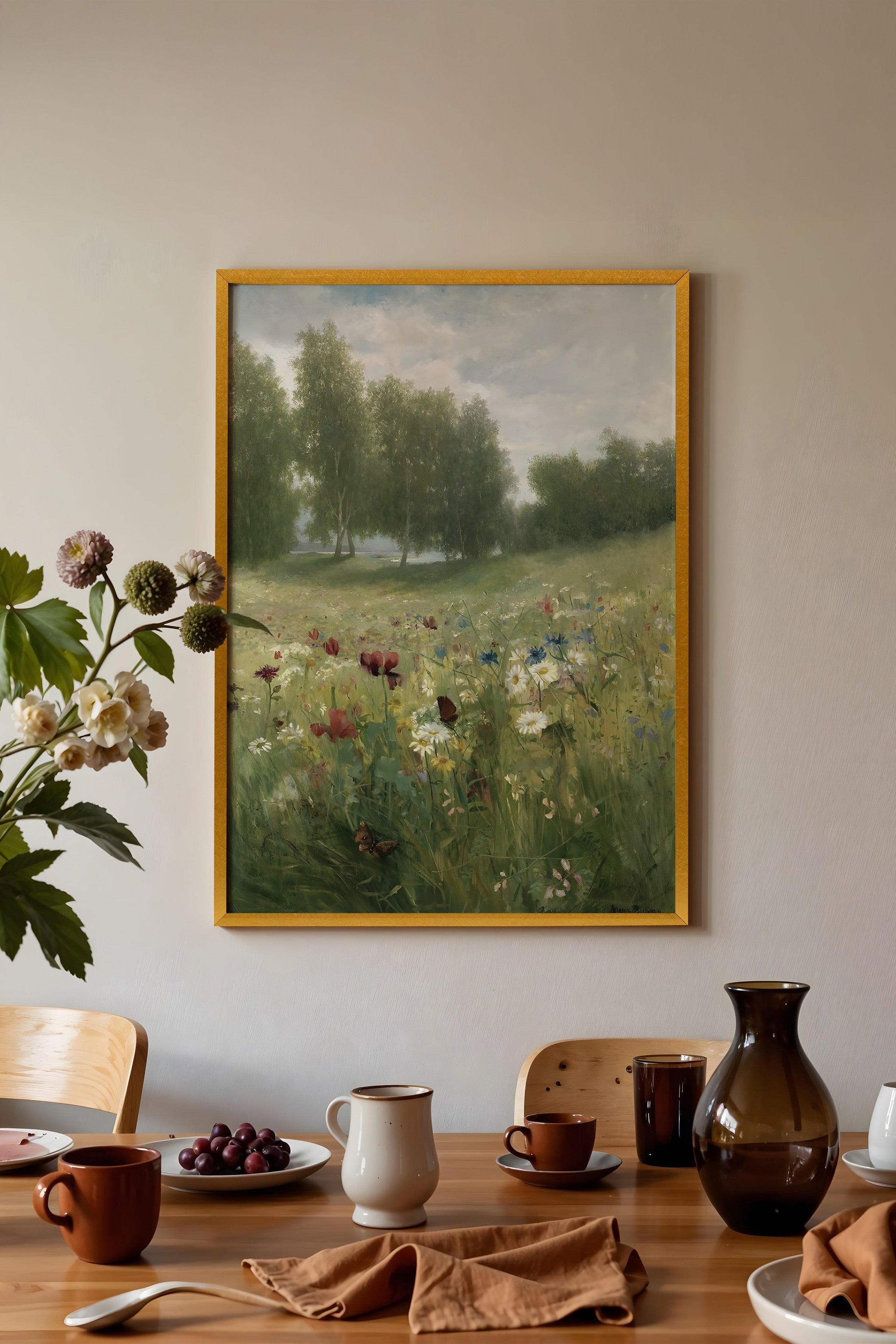 Vintage Tablo, Gold Çerçeveli Poster, Vintage Duvar Dekoru