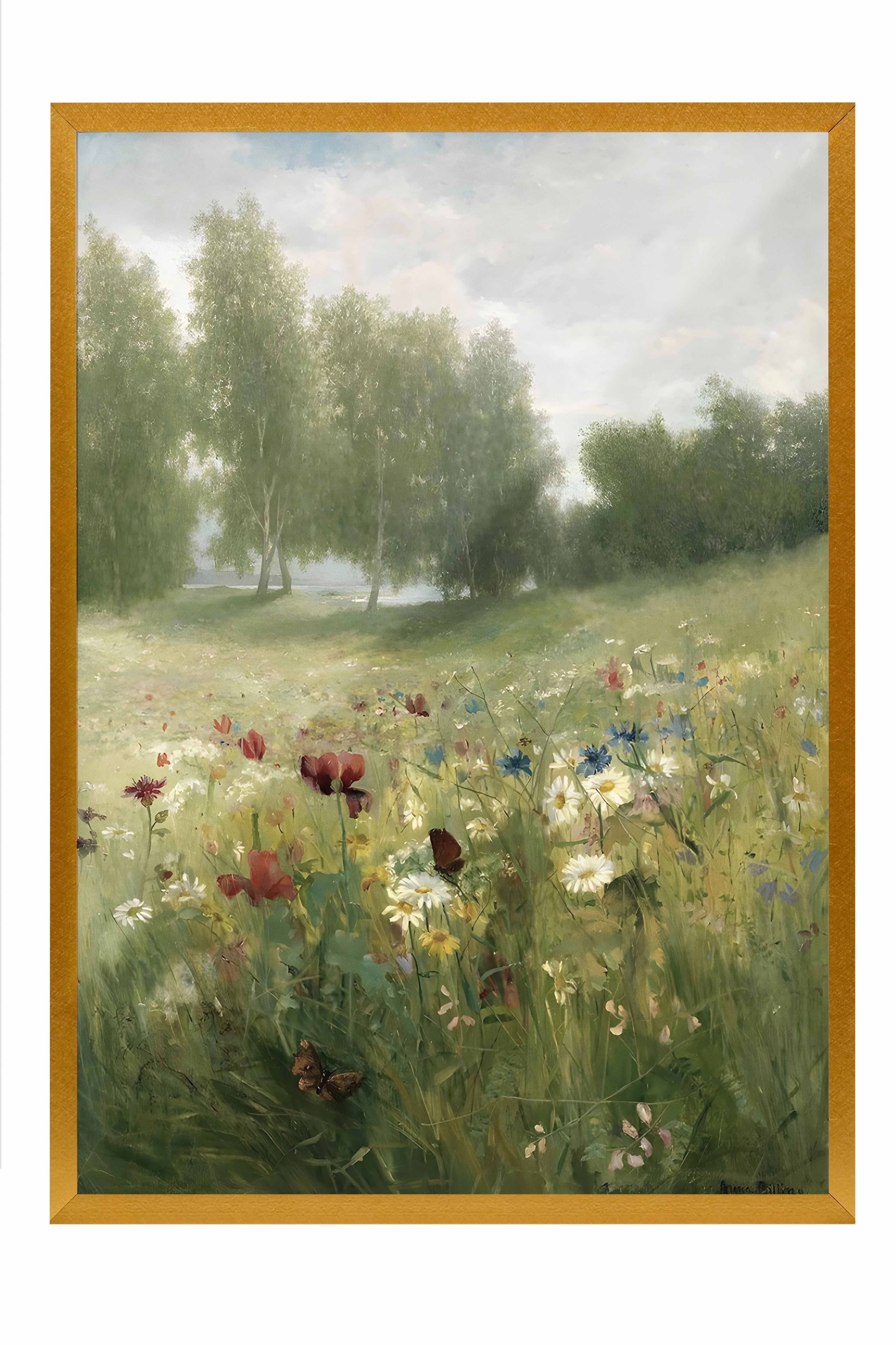 Vintage Tablo, Gold Çerçeveli Poster, Vintage Duvar Dekoru