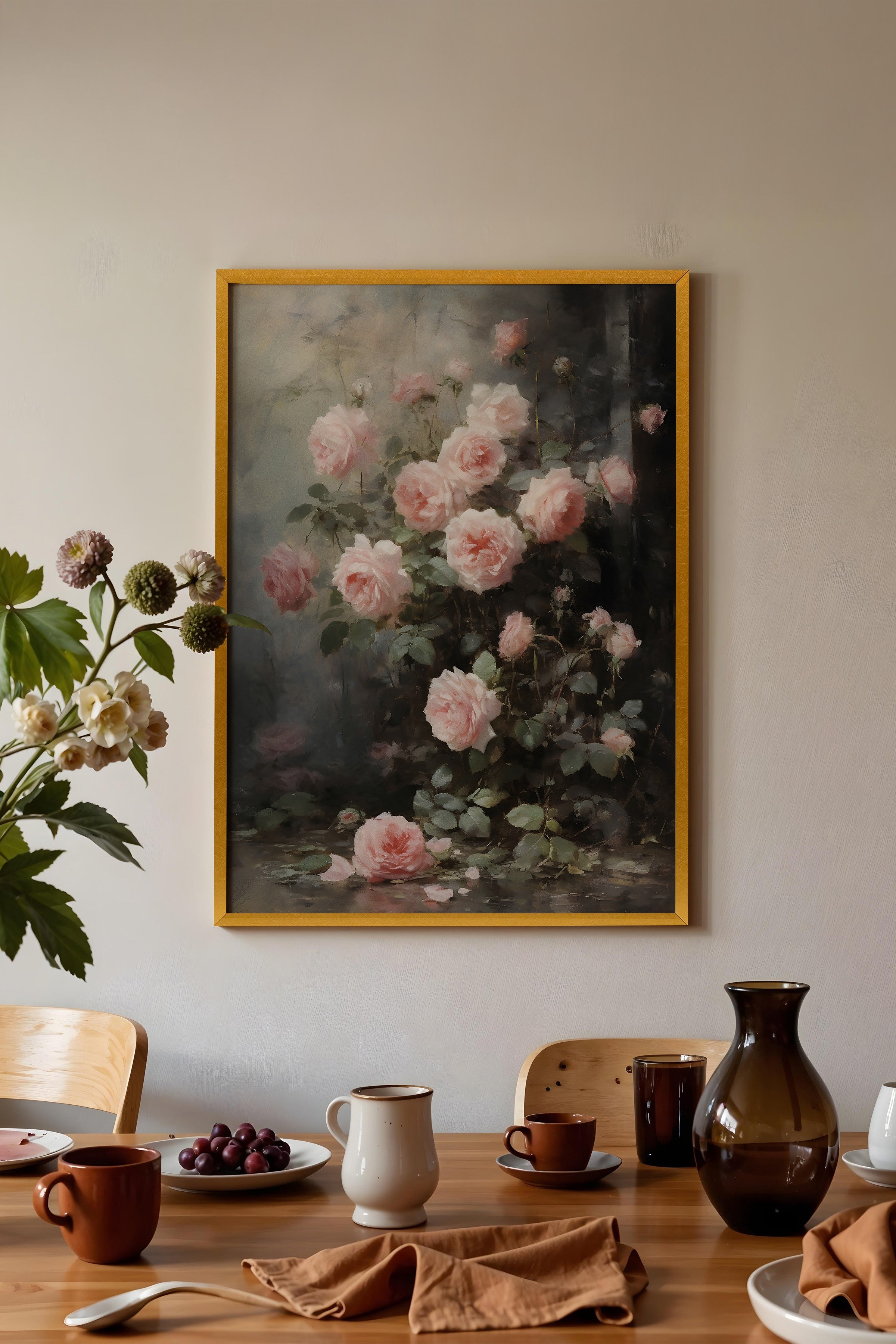 Vintage Tablo, Gold Çerçeveli Poster, Vintage Duvar Dekoru