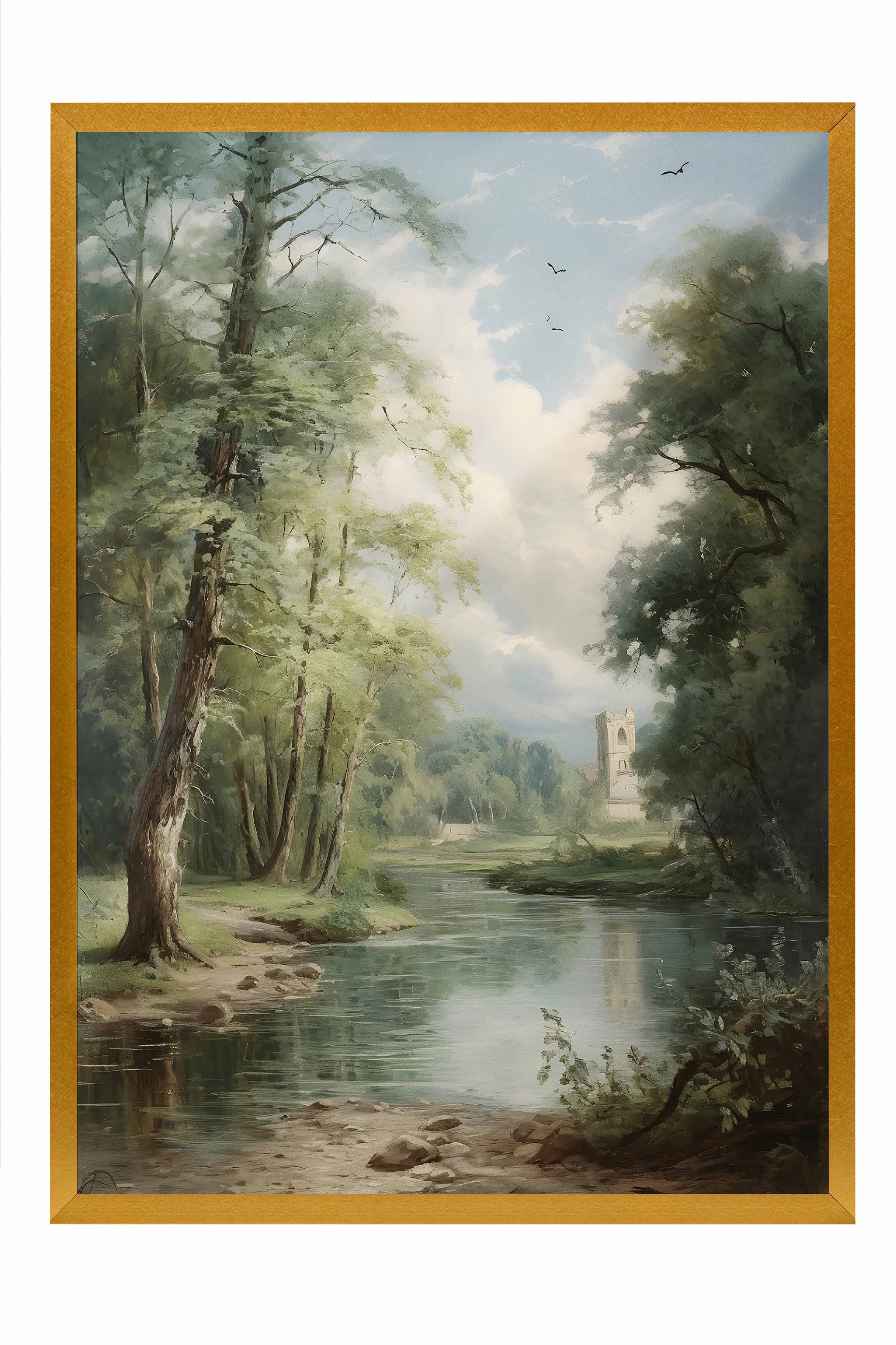 Vintage Tablo, Gold Çerçeveli Poster, Vintage Duvar Dekoru