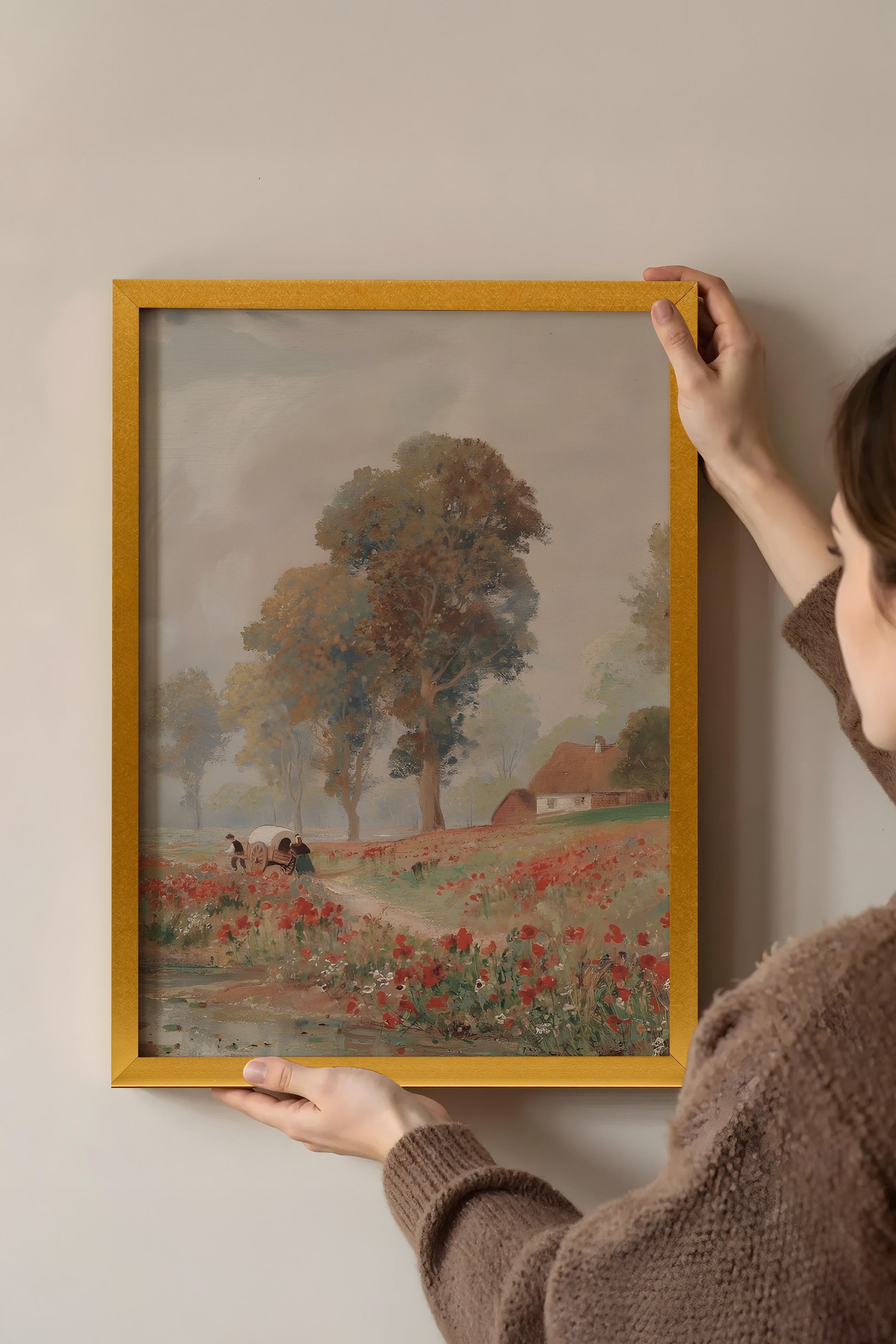 Vintage Tablo, Gold Çerçeveli Poster, Vintage Duvar Dekoru