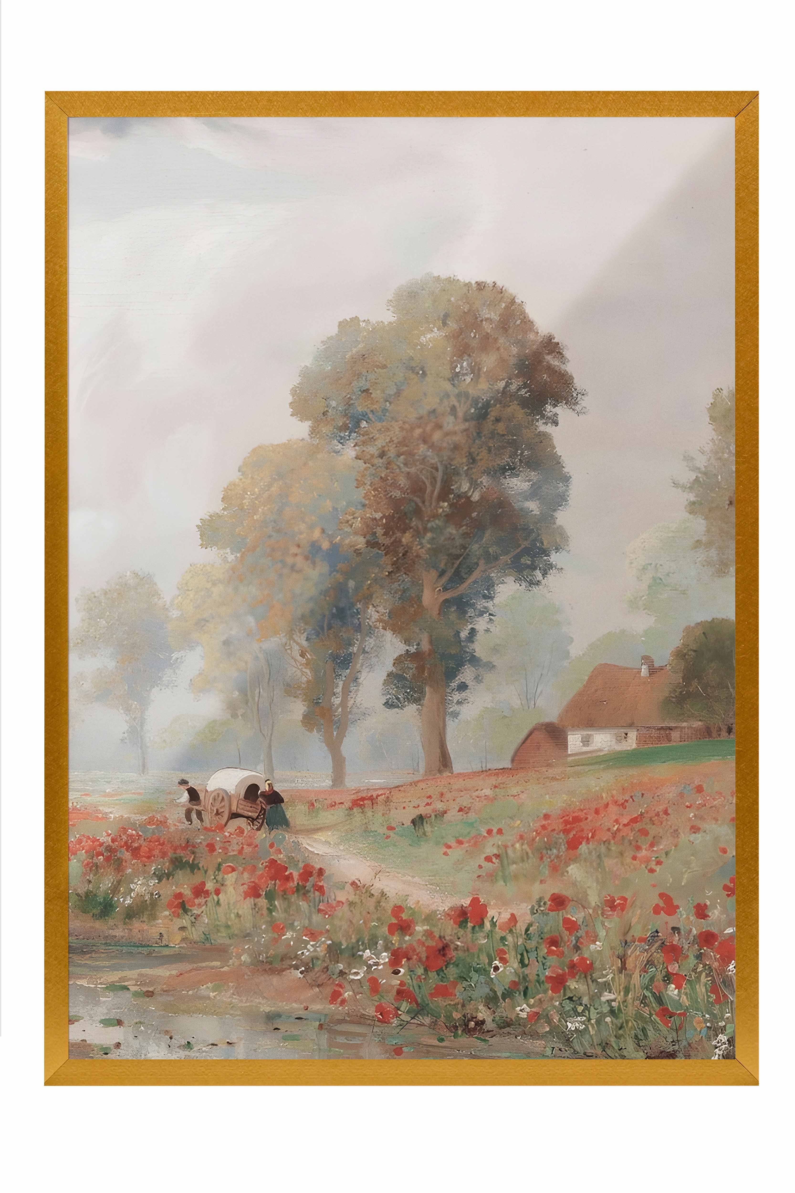 Vintage Tablo, Gold Çerçeveli Poster, Vintage Duvar Dekoru