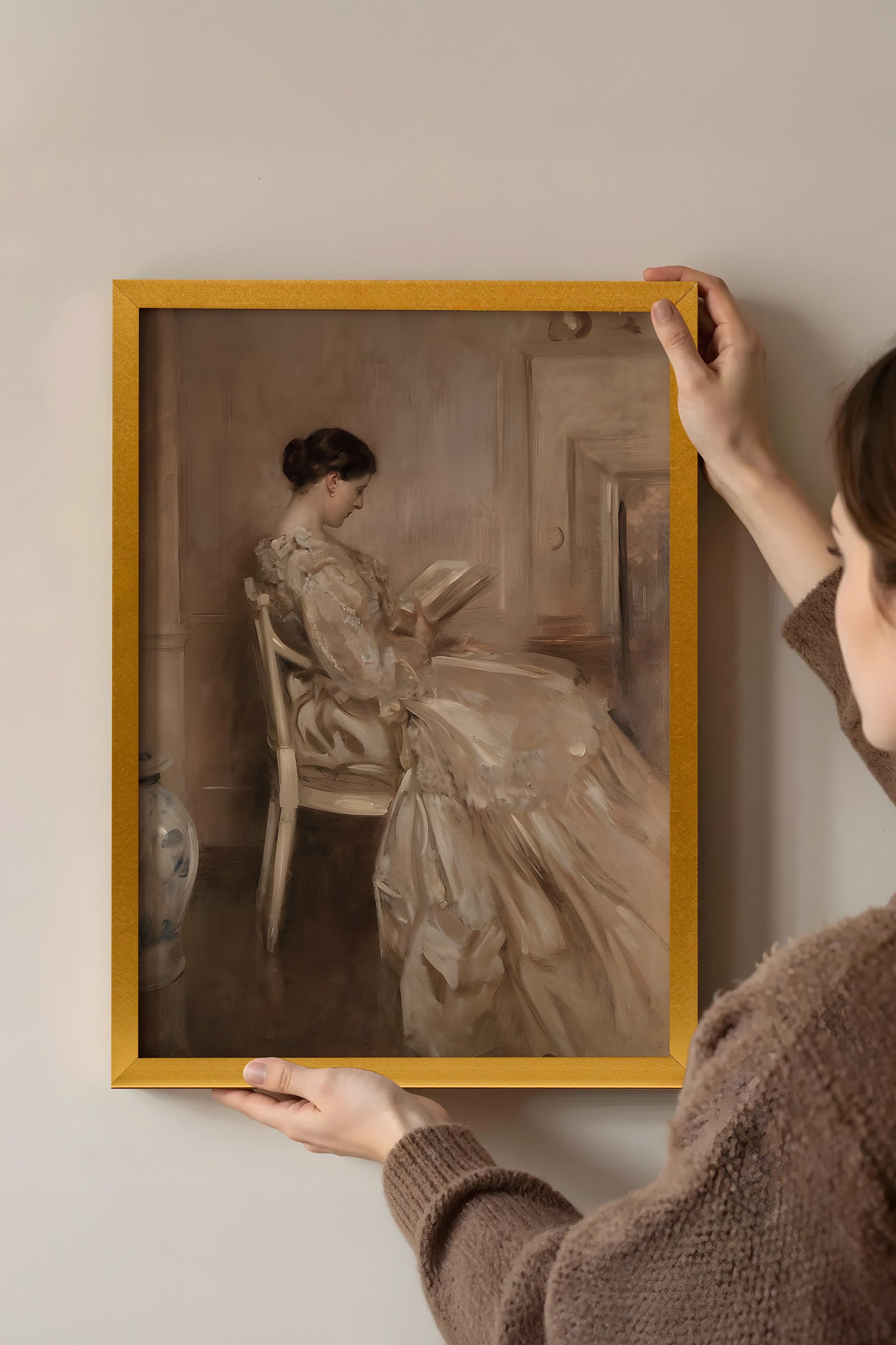 Vintage Tablo, Gold Çerçeveli Poster, Vintage Duvar Dekoru